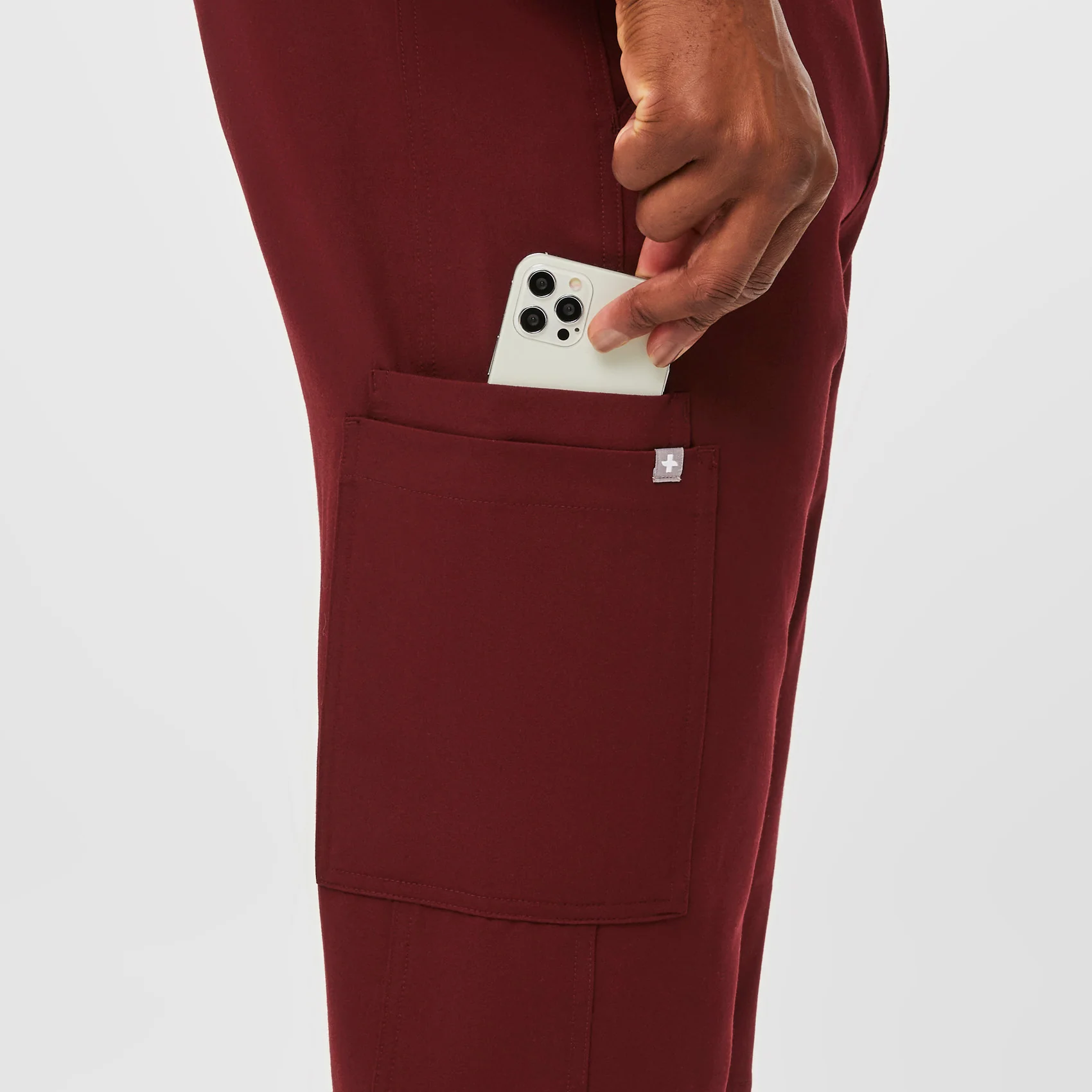 Men's Burgundy Axim™ - Short Cargo Scrub Pants - Image 6