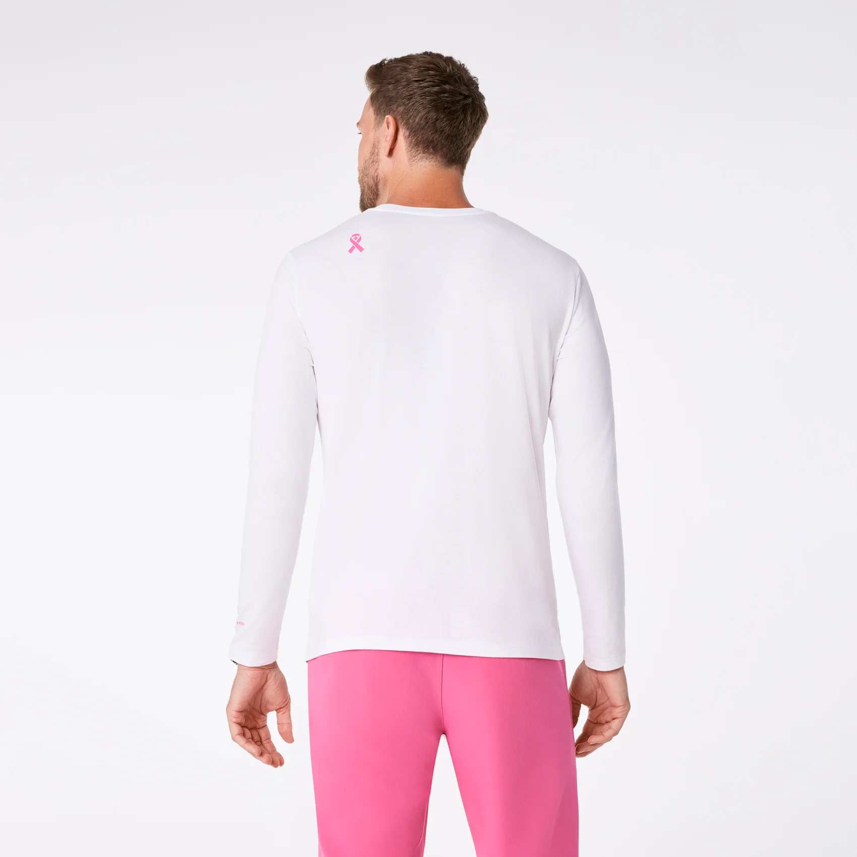 men's White BCA F Cancer X-Ray Supersoft - Longsleeve Underscrub - Image 5