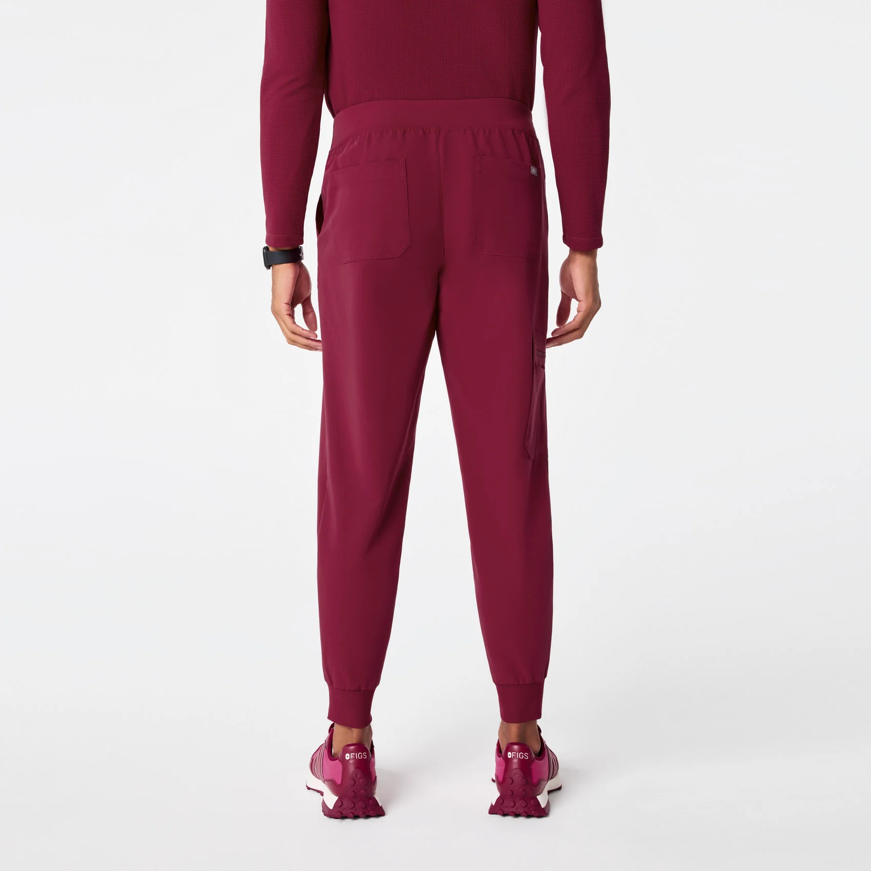 men's Deep Cranberry Brey Short Jogger - Scrub Pant - Image 4