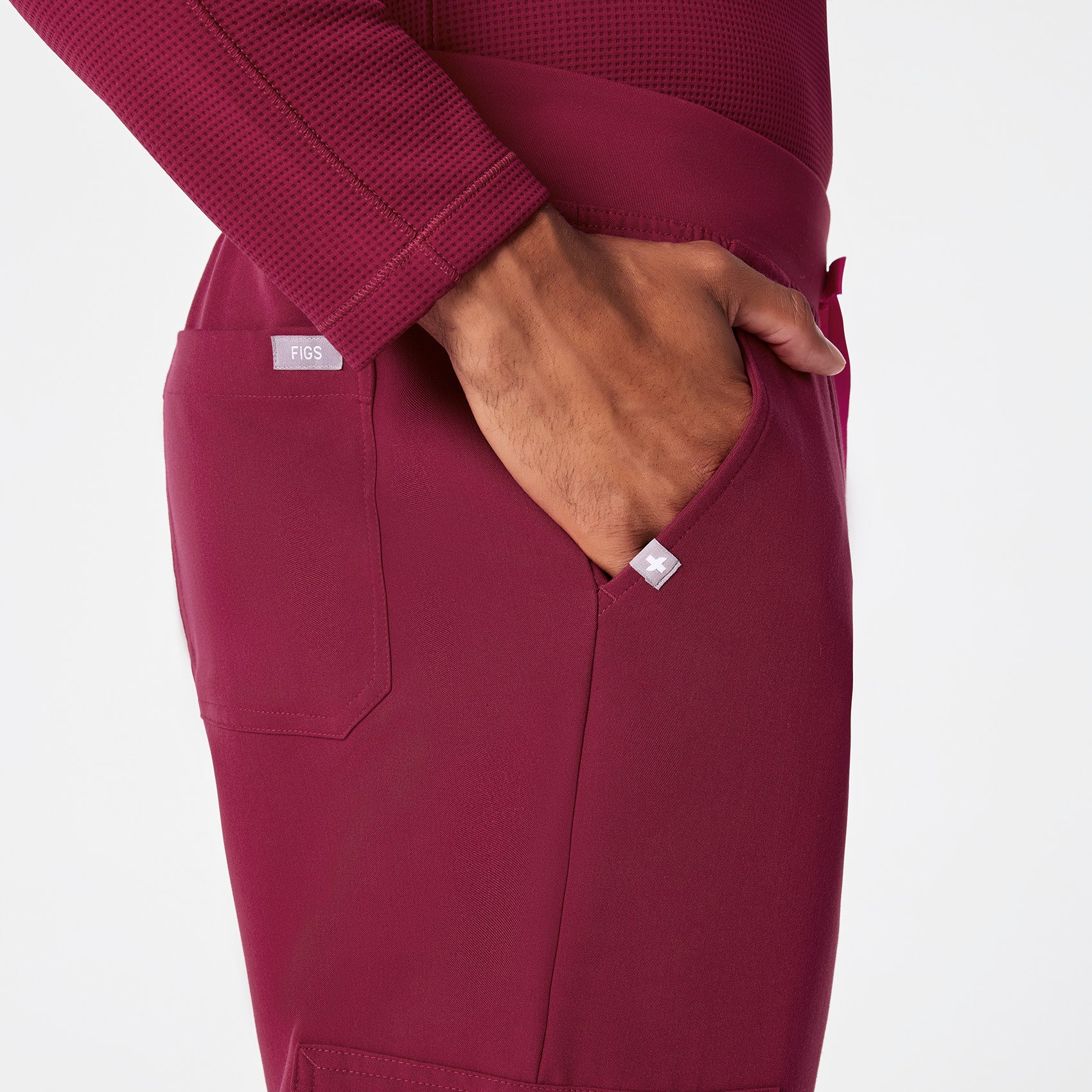 men's Deep Cranberry Brey Short Jogger - Scrub Pant - Image 7