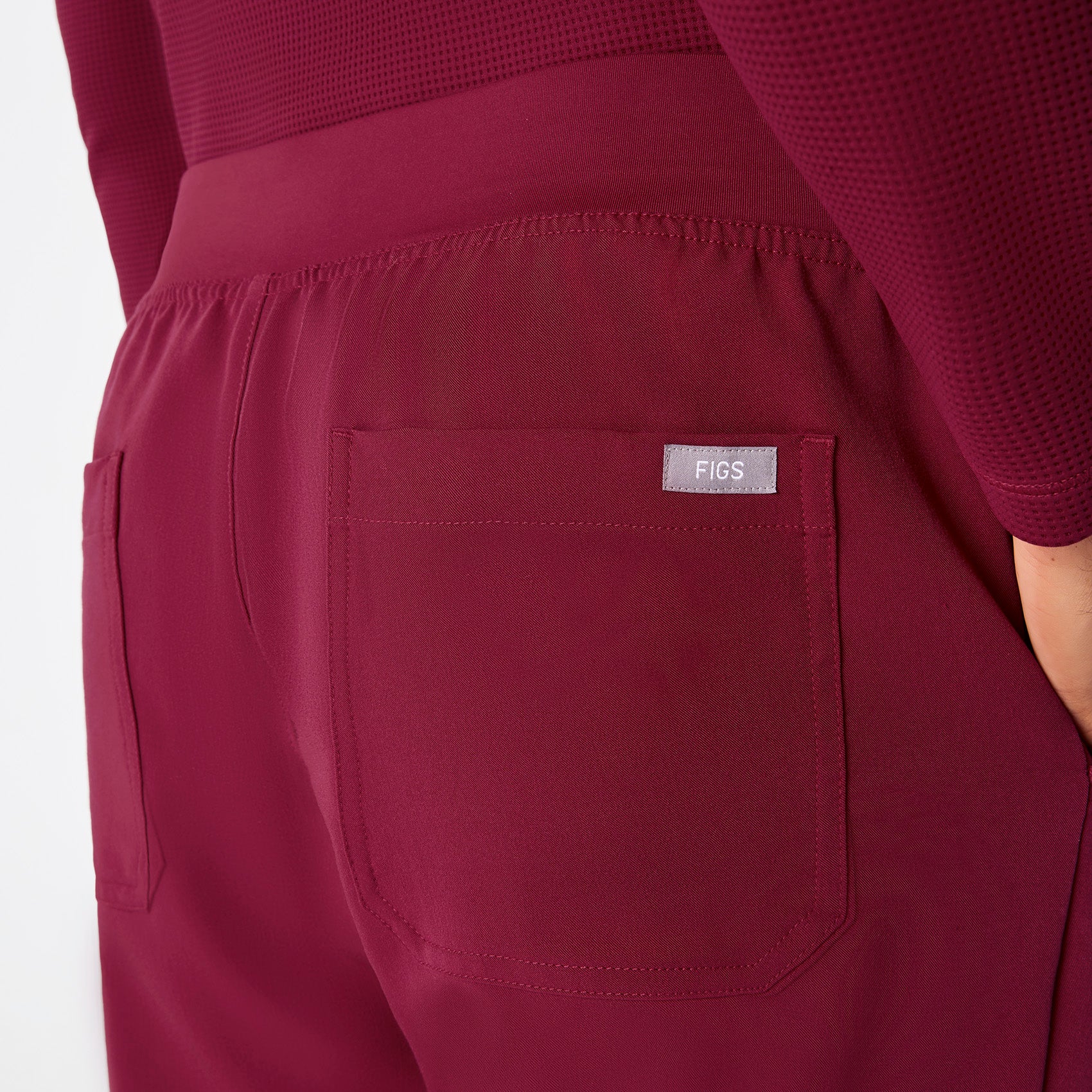 men's Deep Cranberry Brey Short Jogger - Scrub Pant - Image 8