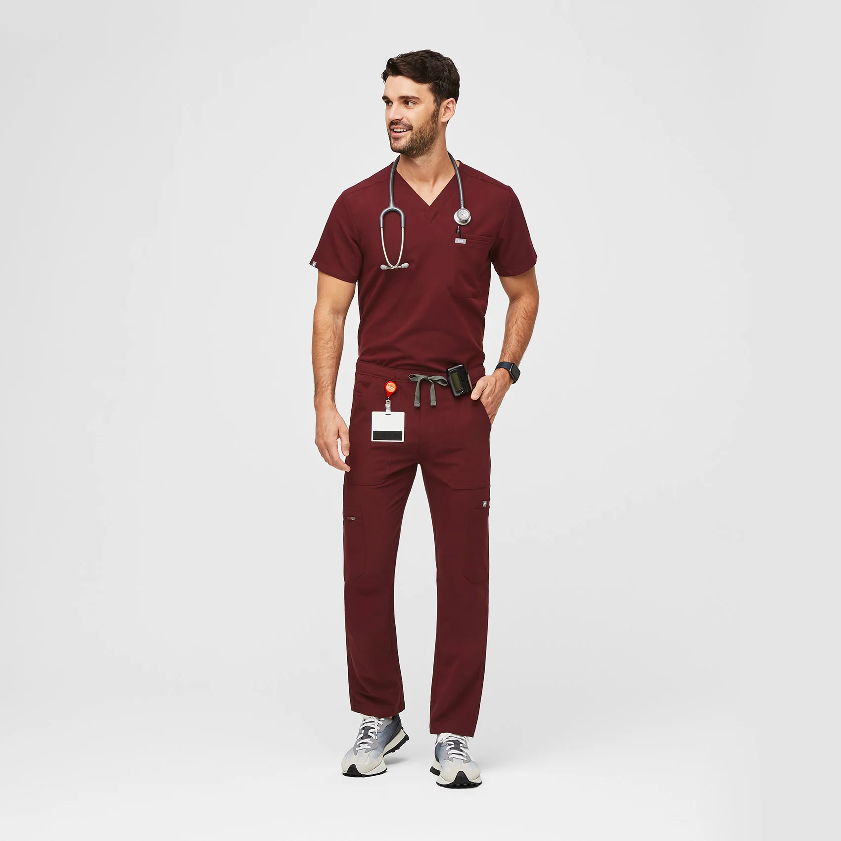 Men's Burgundy Cairo™ - Short Cargo Scrub Pants - Image 2