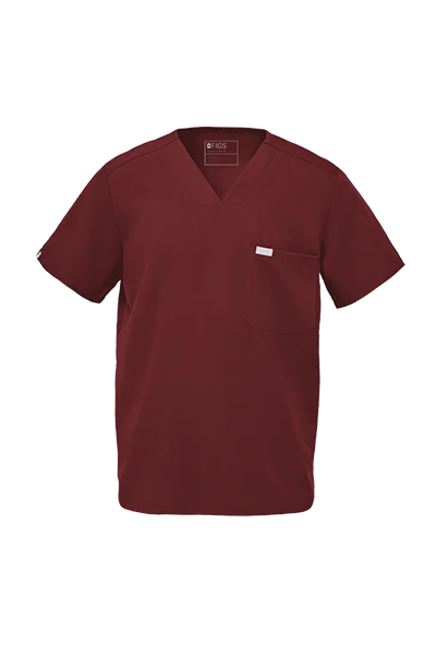 Men's Burgundy Chisec™ - Three-Pocket Scrub Top - Image 10