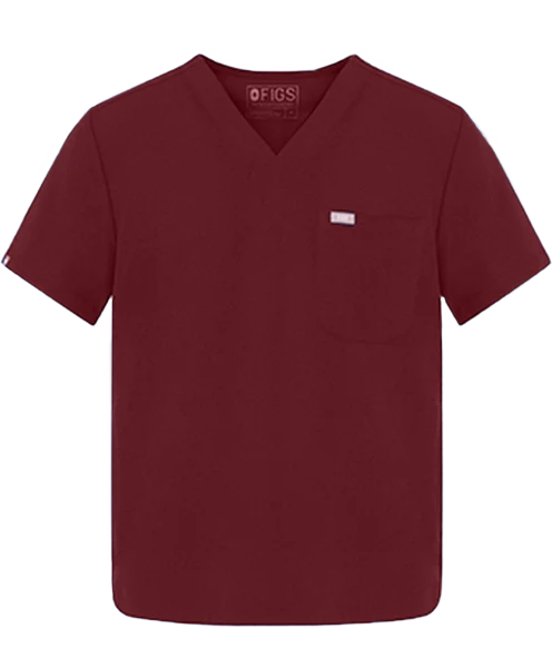 Men's Burgundy Chisec™ - Three-Pocket Scrub Top - Image 9