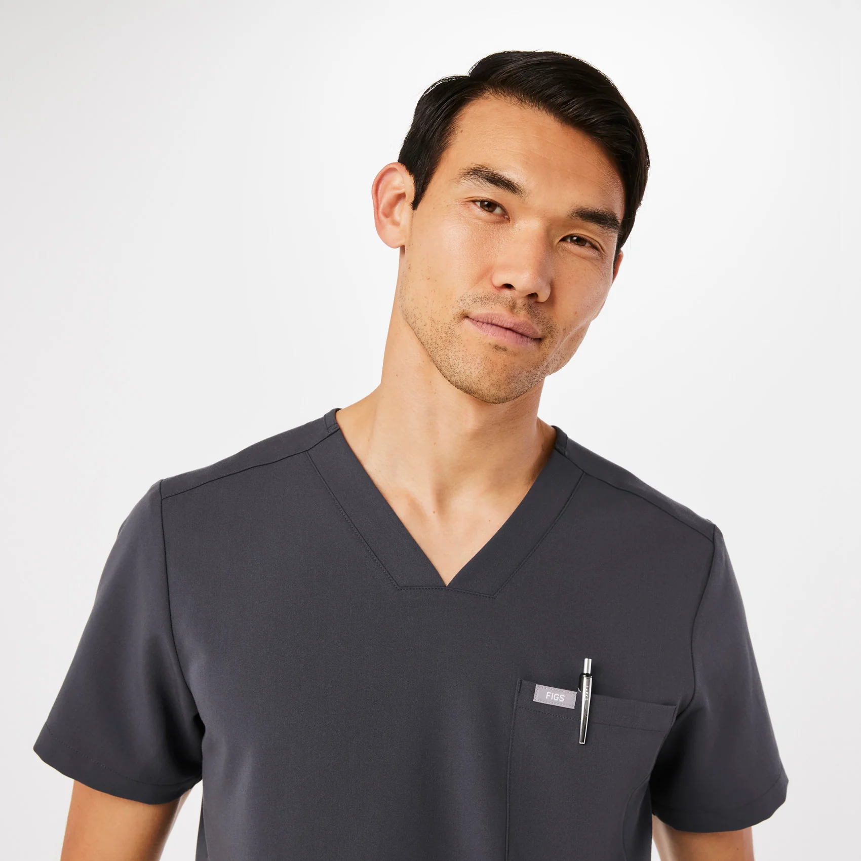 Men's Charcoal Chisec™ - Three-Pocket Scrub Top - Image 5