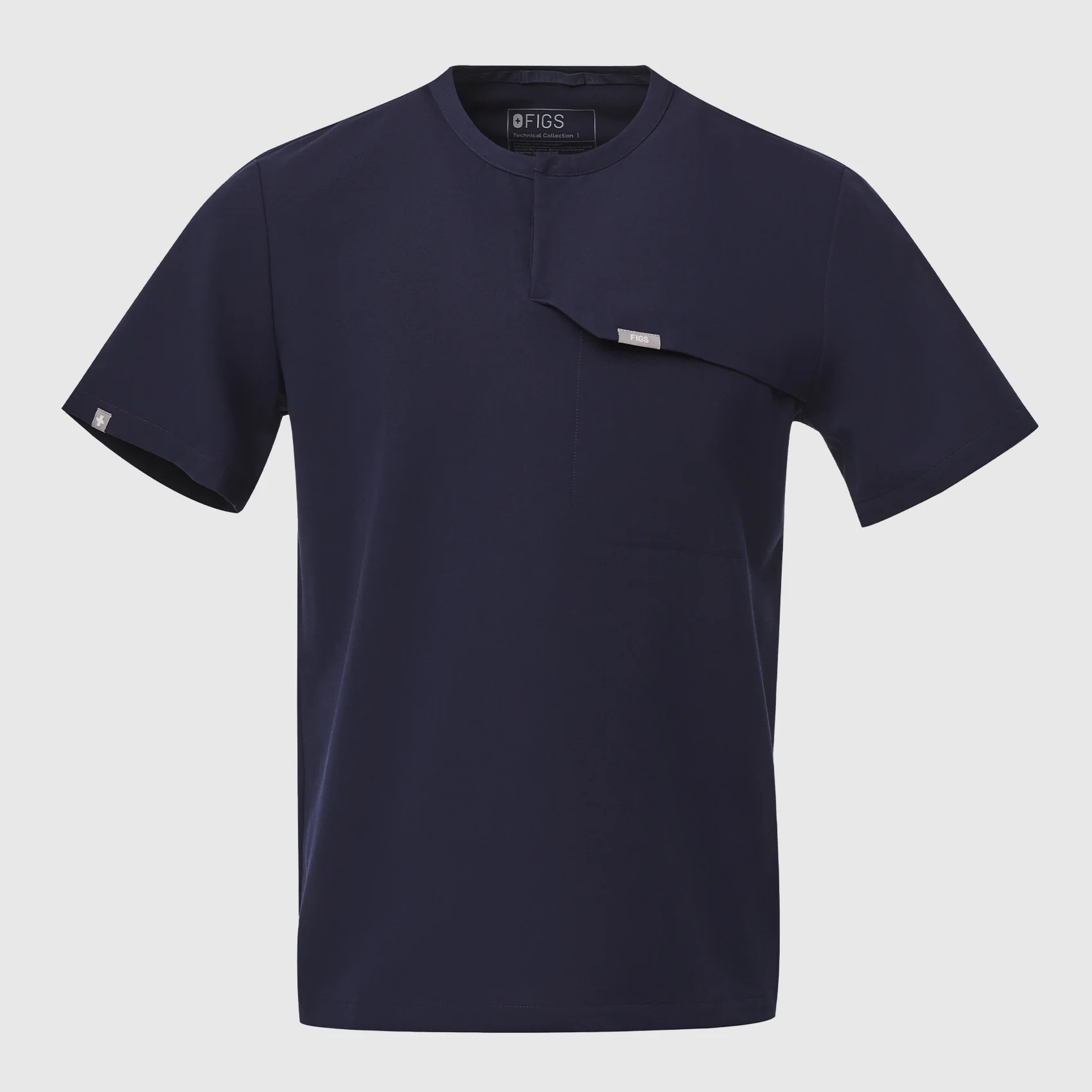 men's Ceil Blue Corfield - Henley Scrub Top - Image 8
