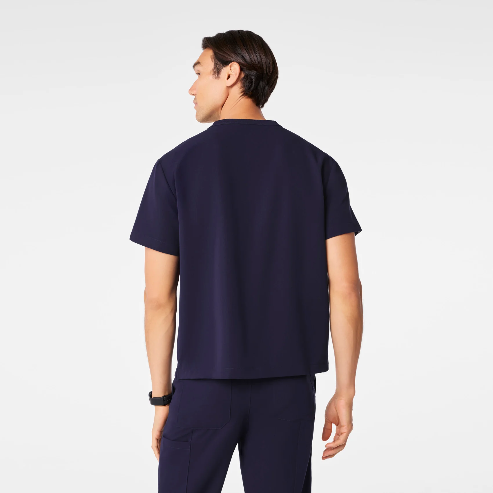 men's Navy Easton Relaxed - Crewneck Scrub Top - Image 5