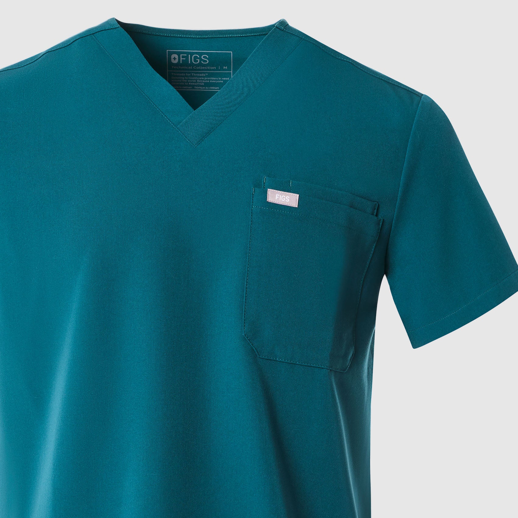 men's Caribbean Blue Leon - Three-Pocket Scrub Top™ - Image 8