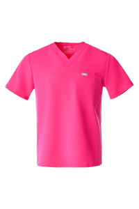 men's Shocking Pink Leon - Three-Pocket Scrub Top™ - Image 10