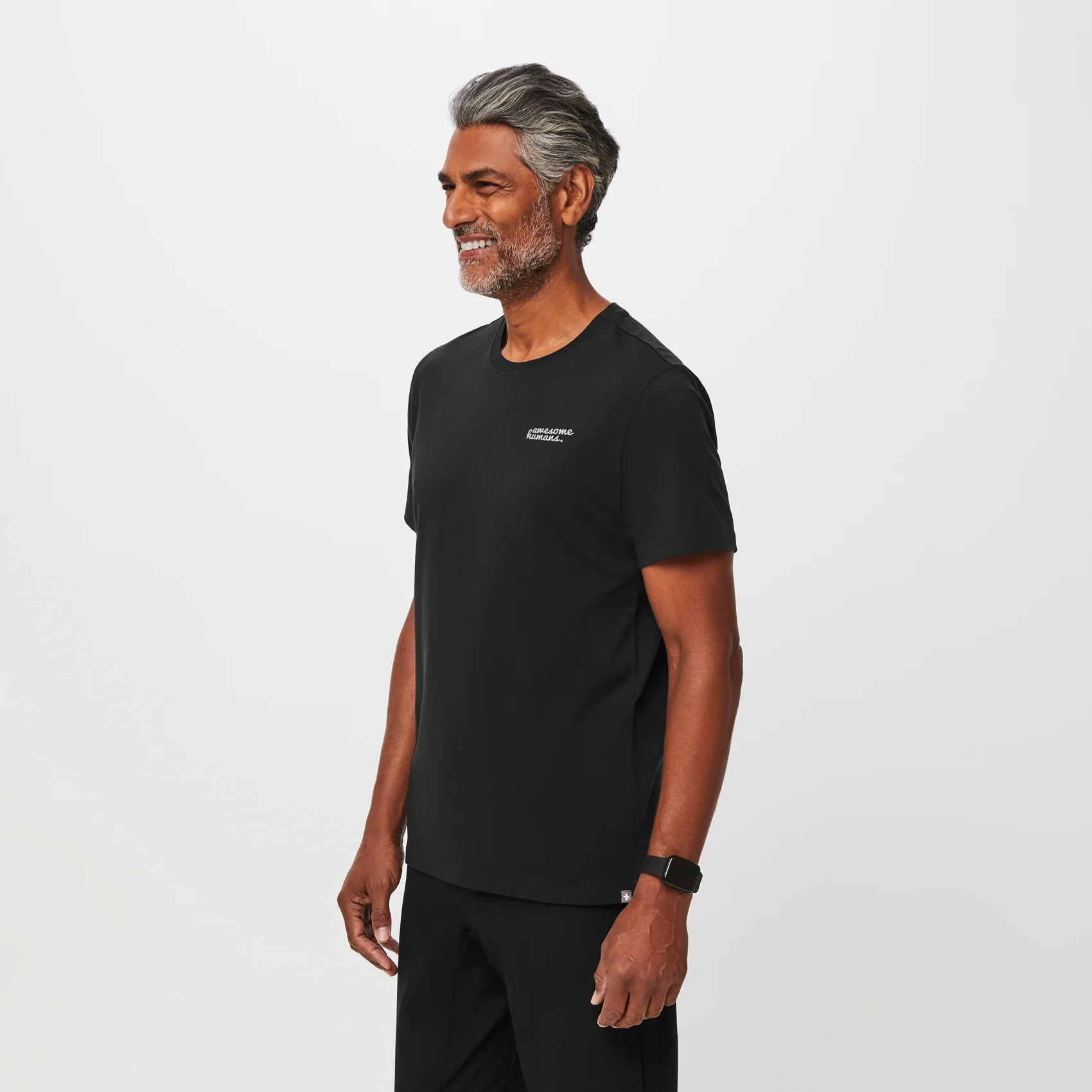men's Black Awesome Humans Supersoft - Shortsleeve Underscrub - Image 3