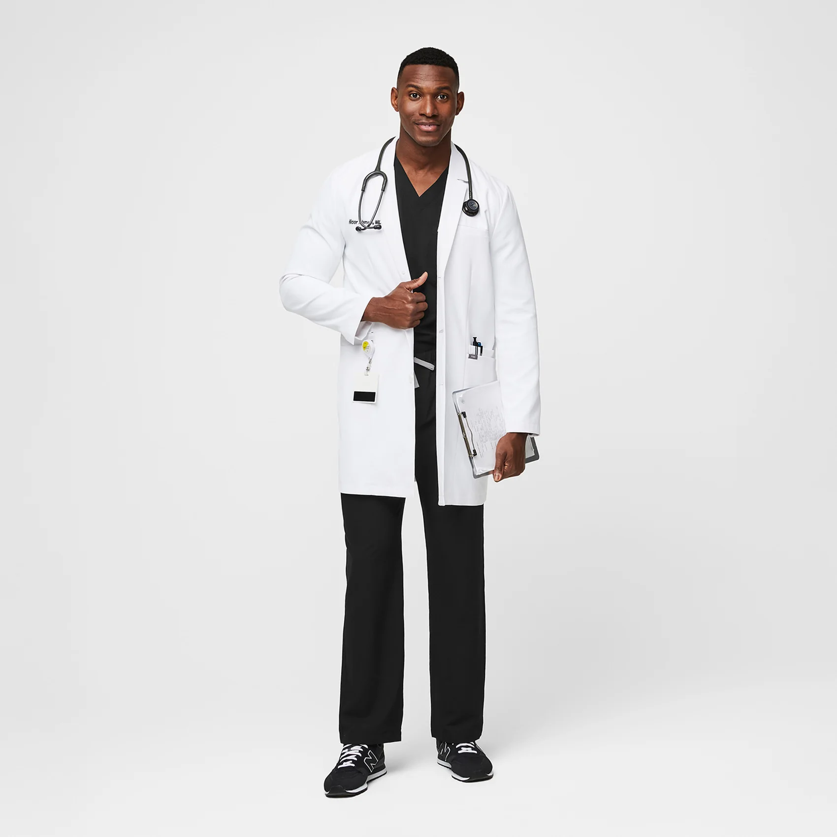 Men's White Harlem - Long Lab Coat - Image 2