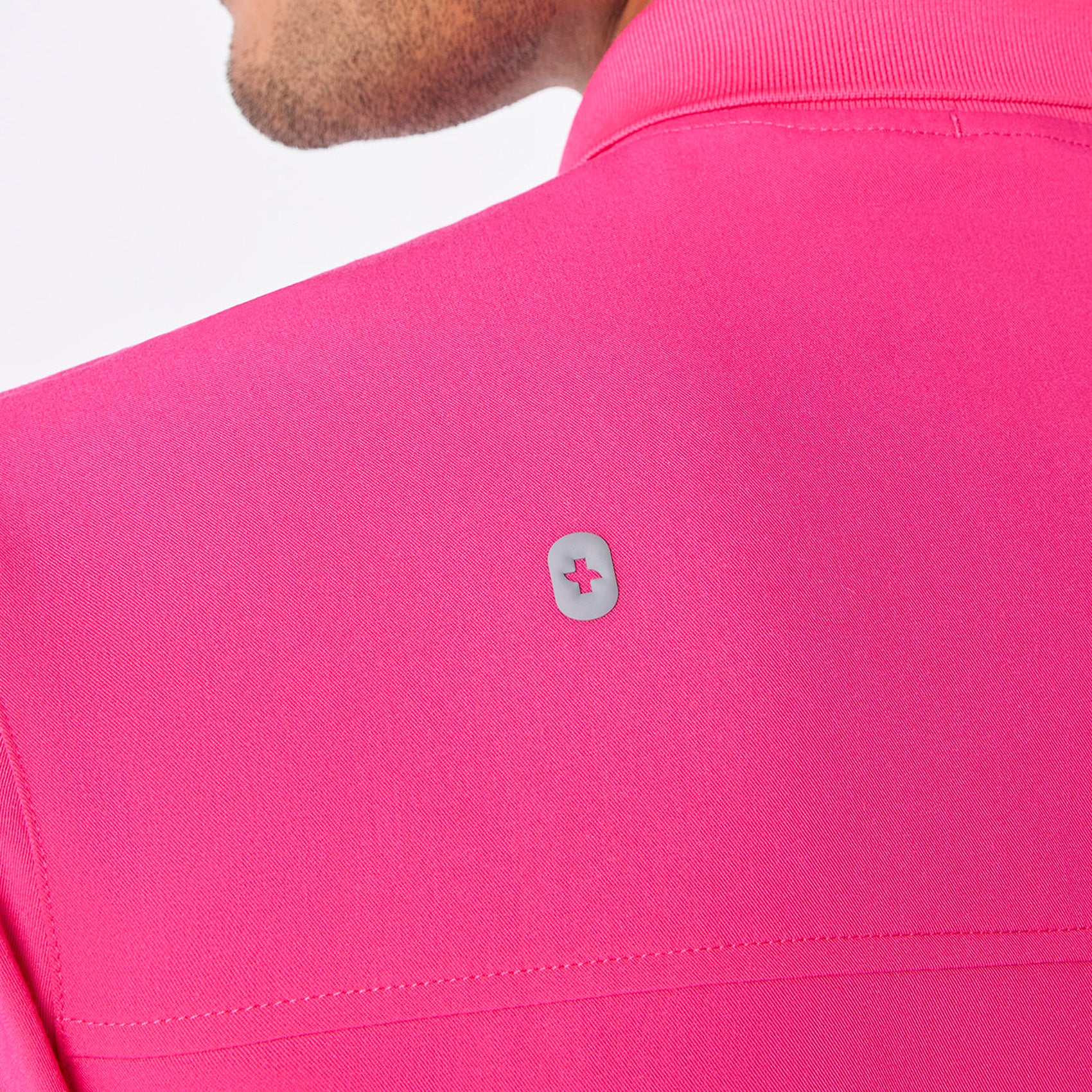 men's Shocking Pink Jasper Polo - Scrub Top - Image 4