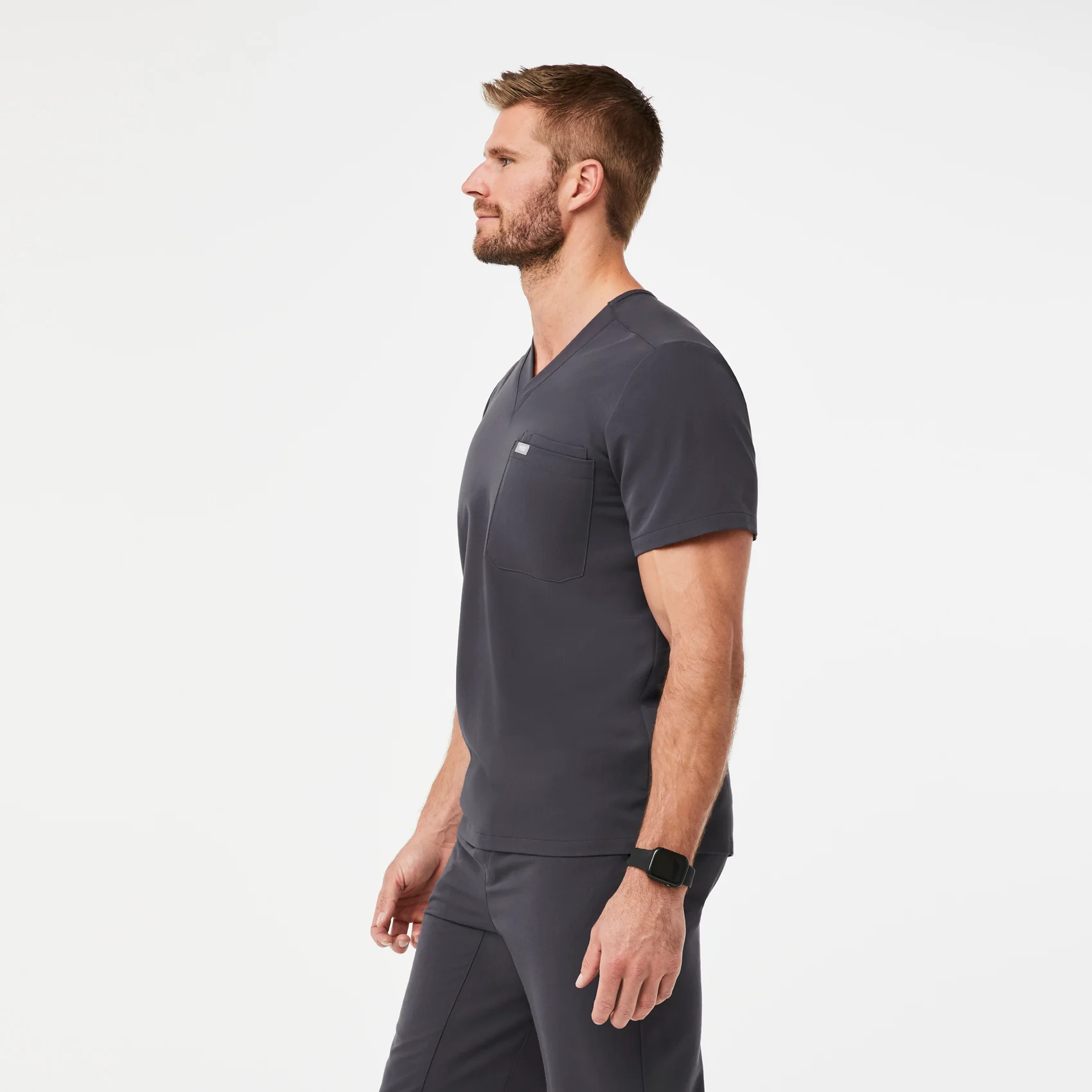 Men's Charcoal Leon™ - Three-Pocket Scrub Top - Image 3