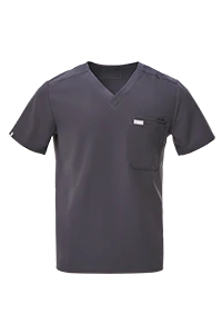 Men's Charcoal Leon™ - Three-Pocket Scrub Top - Image 6