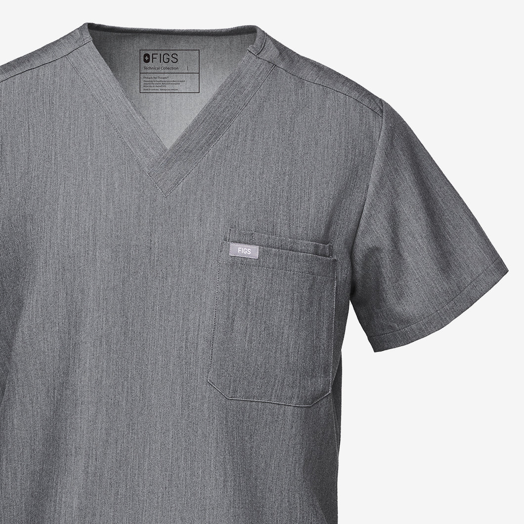Men's Charcoal Leon™ - Three-Pocket Scrub Top - Image 8