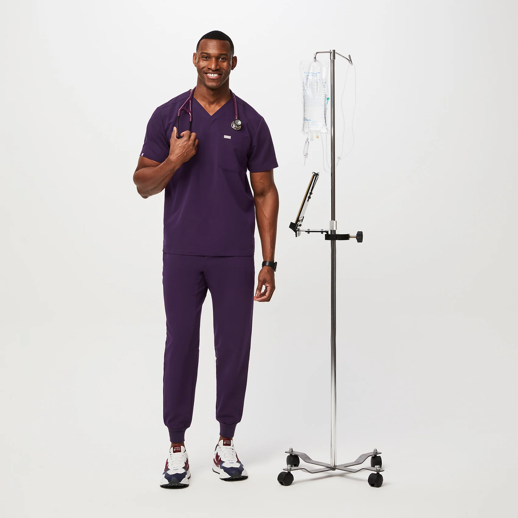 men's Purple Jam Leon™ - Three-Pocket Scrub Top - Image 2