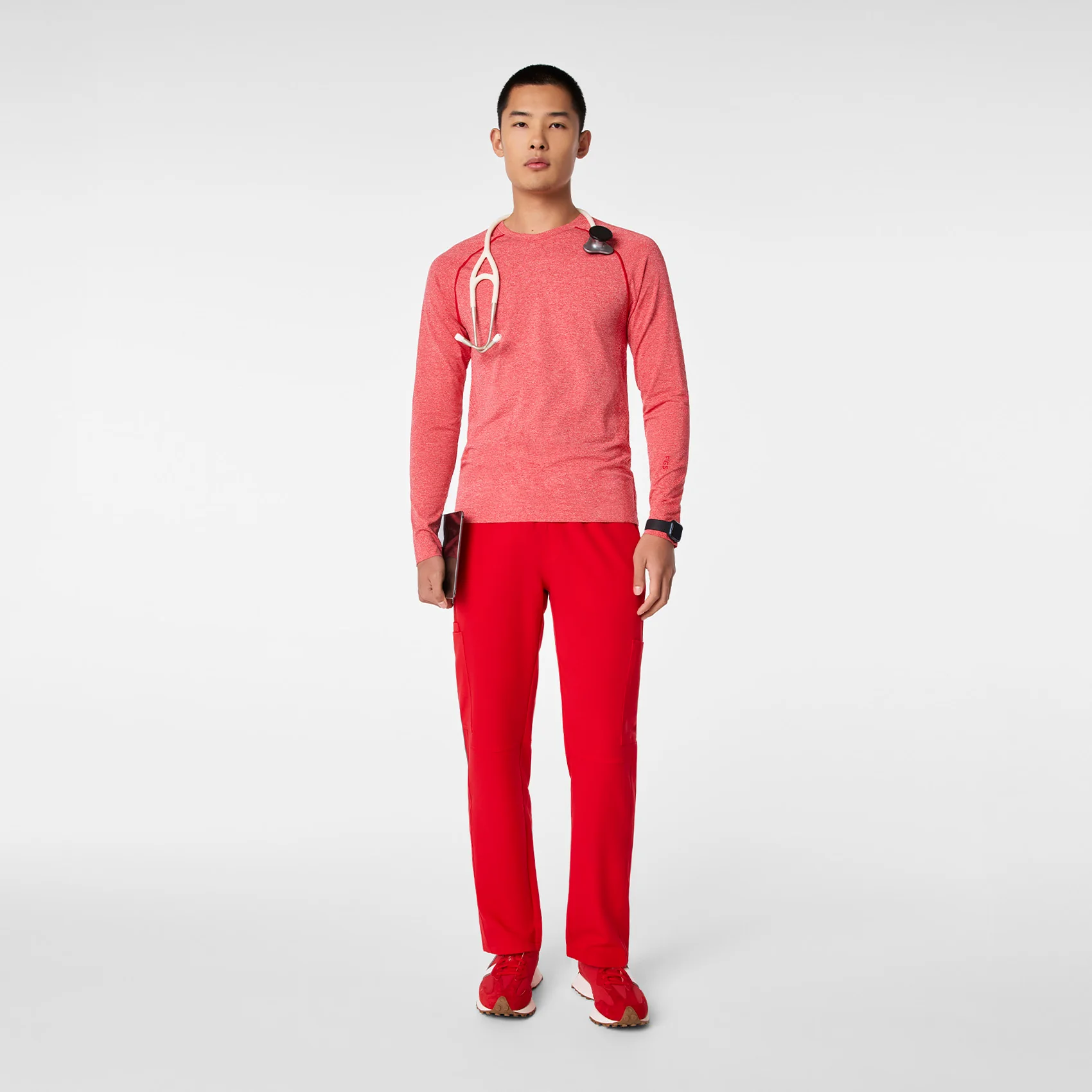men's Lunar New Year Pop Red Makato Seamless - Longsleeve Underscrub - Image 2