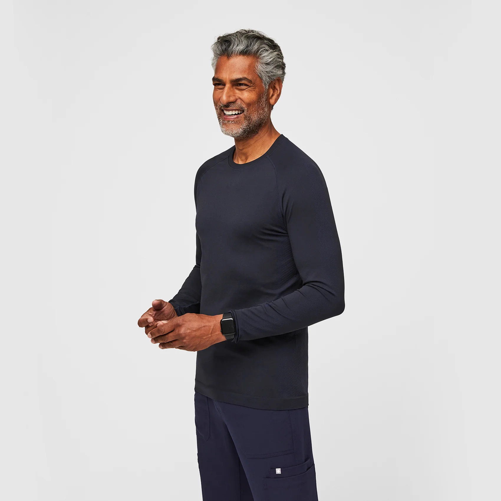 men's Navy Makato Seamless - Longsleeve Underscrub (3XL-6XL) - Image 4