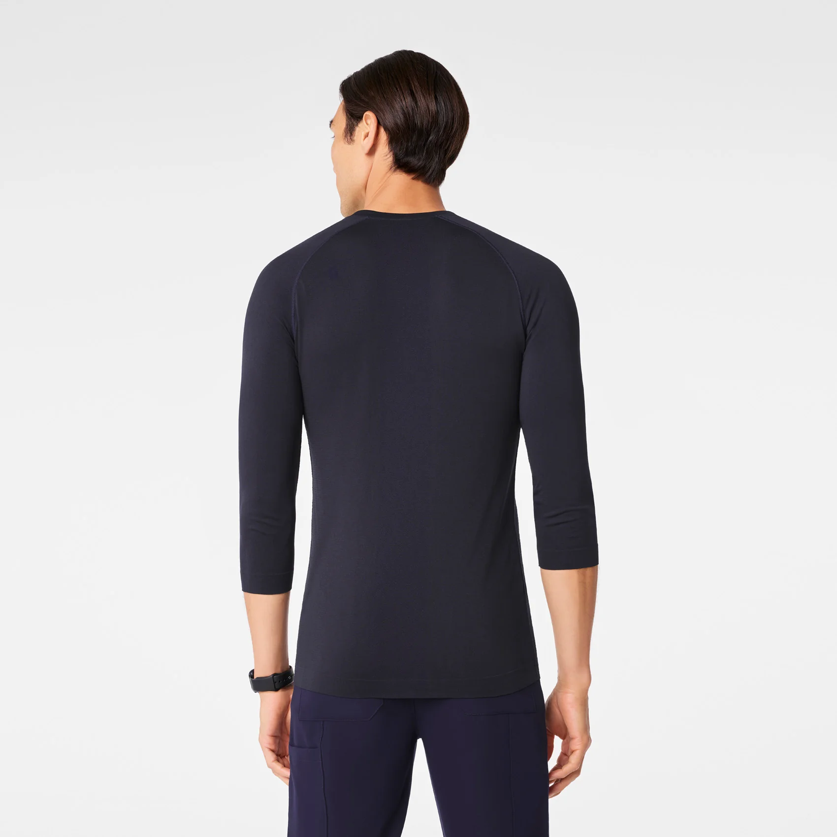 men's Navy Makato Seamless ¾ Sleeve - Underscrub - Image 4