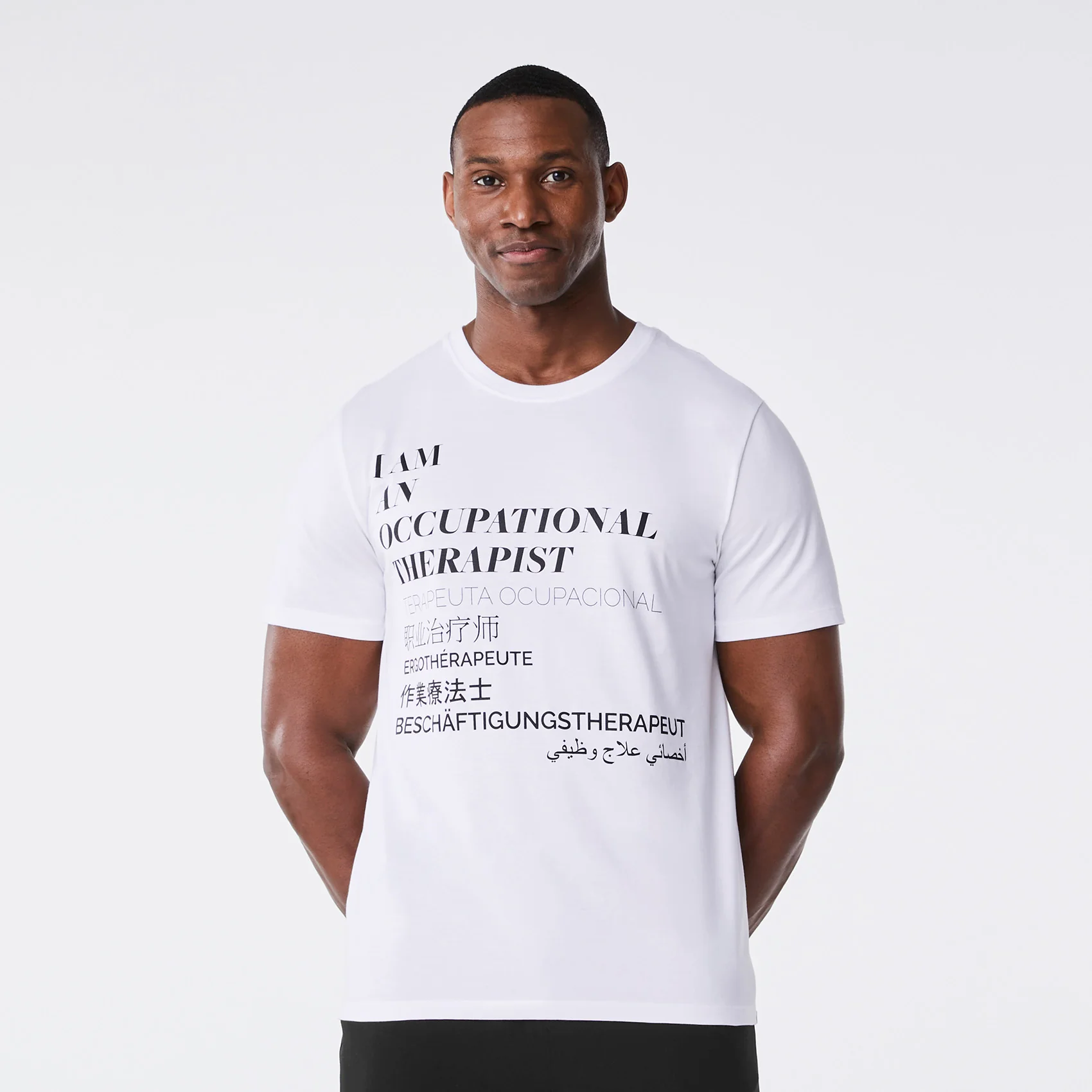 men's White Occupational Therapist Supersoft - Shortsleeve Underscrub