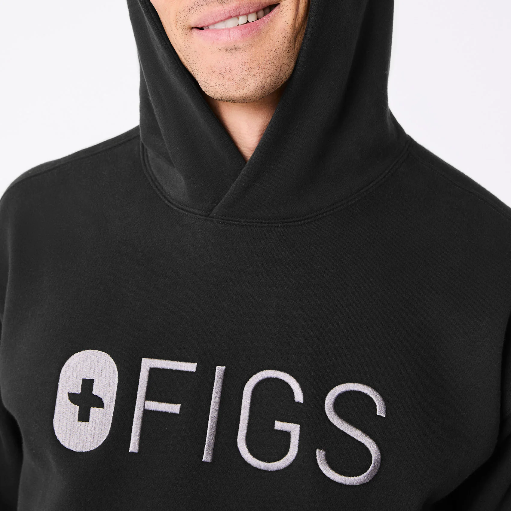 men's Black Off-Shift Figs Logo Hoodie Sweatshirt™ - Image 6