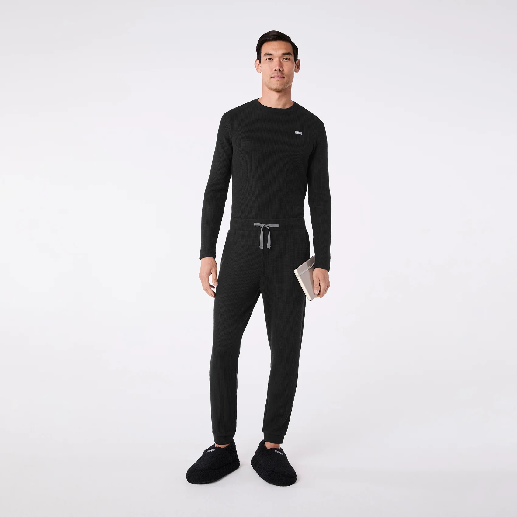 men's Black Off-Shift Waffle - Jogger Sweatpant™ - Image 2