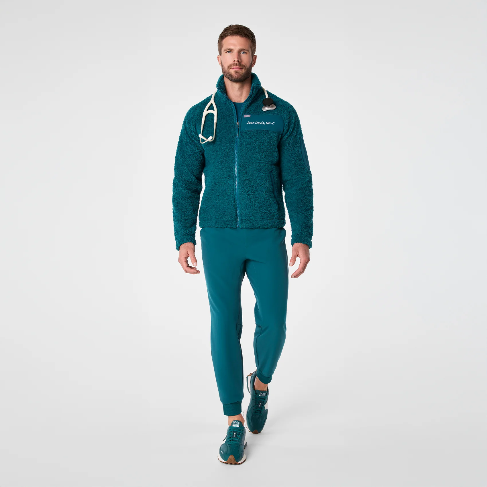 men's Caribbean Blue On Shift High Pile - Bomber Jacket™ - Image 2
