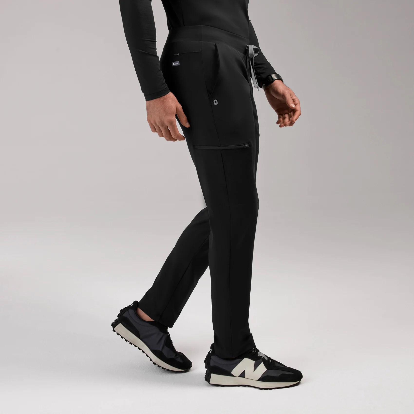 men's Black Pierre FORMx Slim Tapered - Scrub Pant™ - Image 3