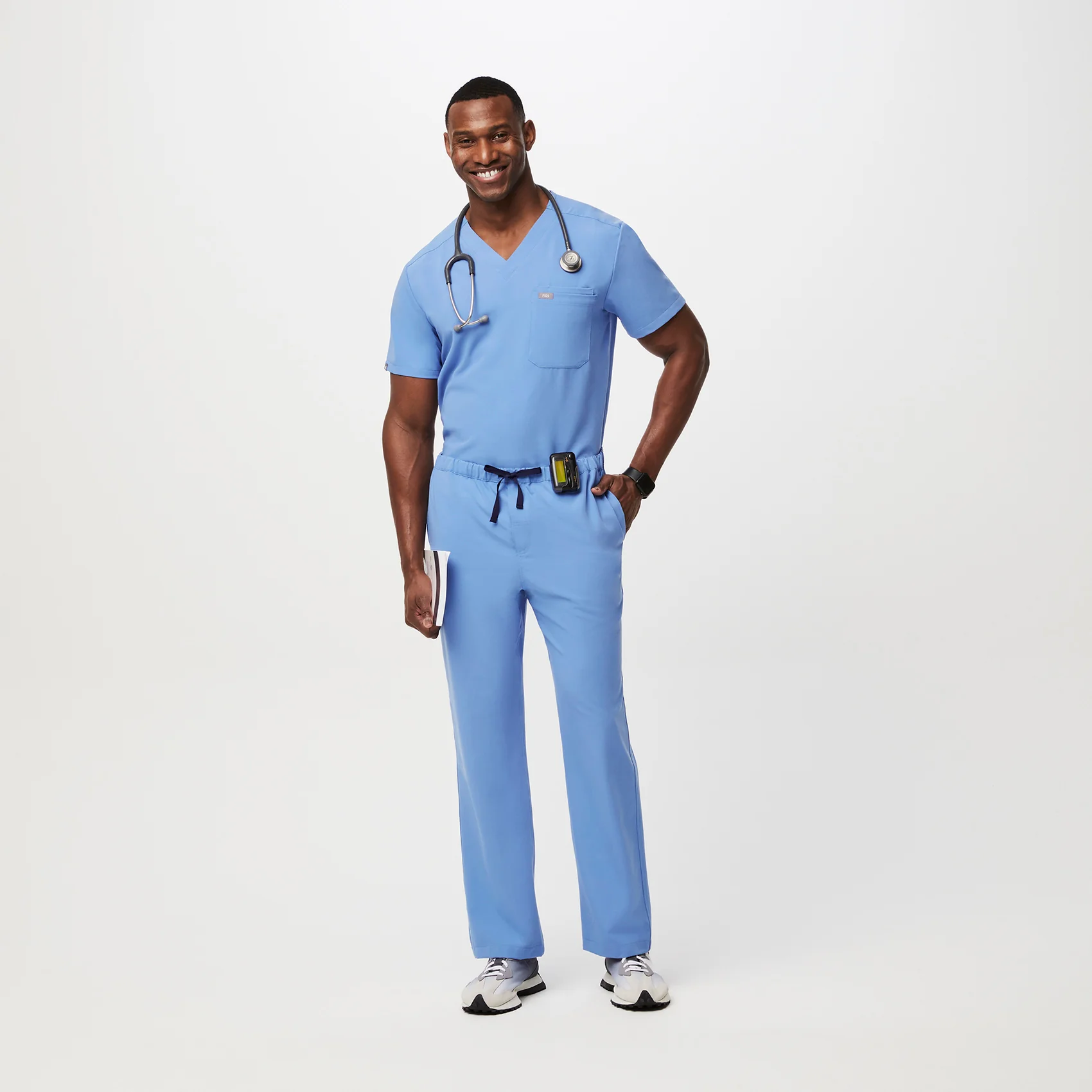 men's Ceil Blue Pisco™- Short Basic Scrub Pants (3XL - 6XL) - Image 2