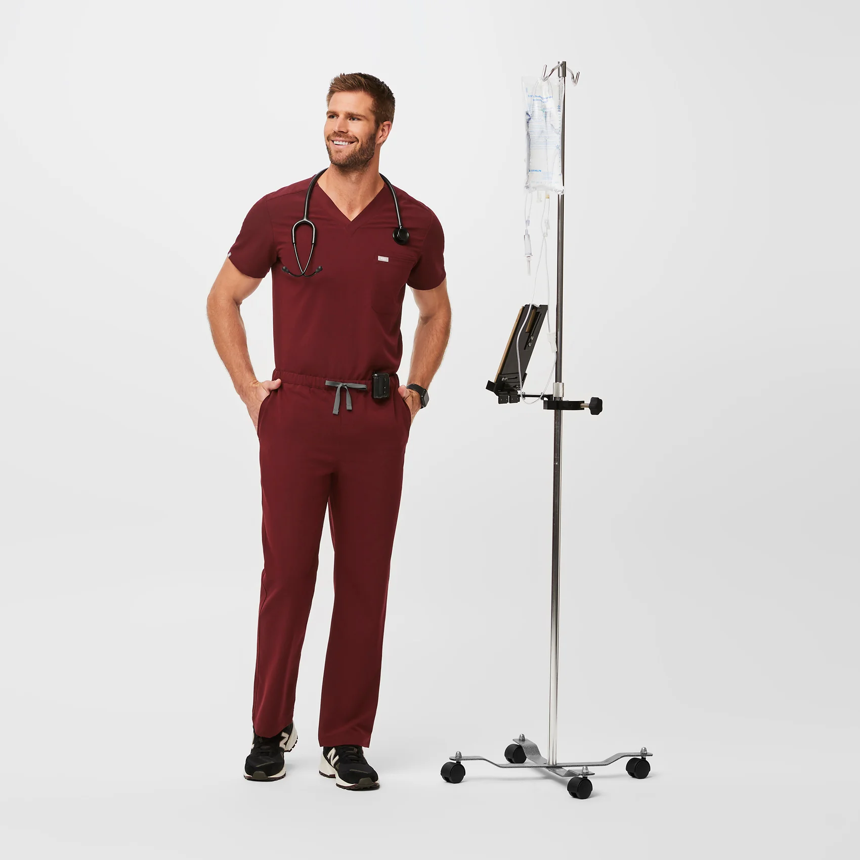 men's Burgundy Pisco™ - Tall Basic Scrub Pants (3XL - 6XL) - Image 2