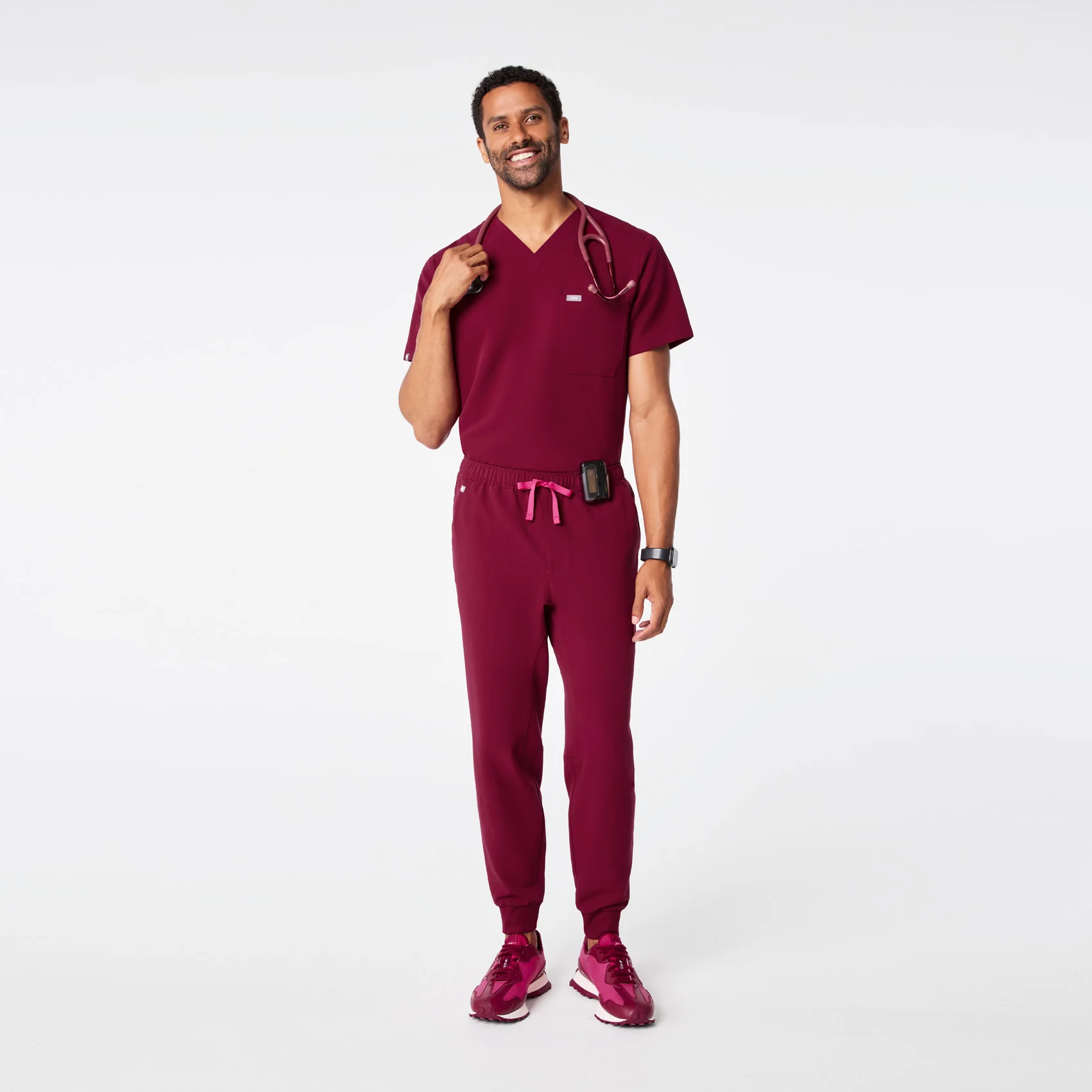 men's Deep Cranberry Tansen - Short Jogger Scrub Pant™ - Image 2