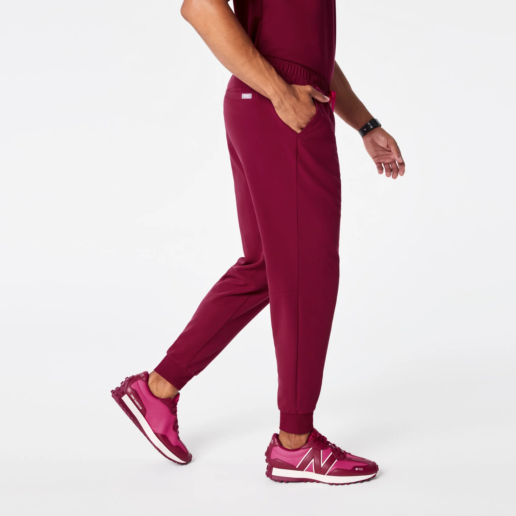 men's Deep Cranberry Tansen - Short Jogger Scrub Pant™ - Image 4