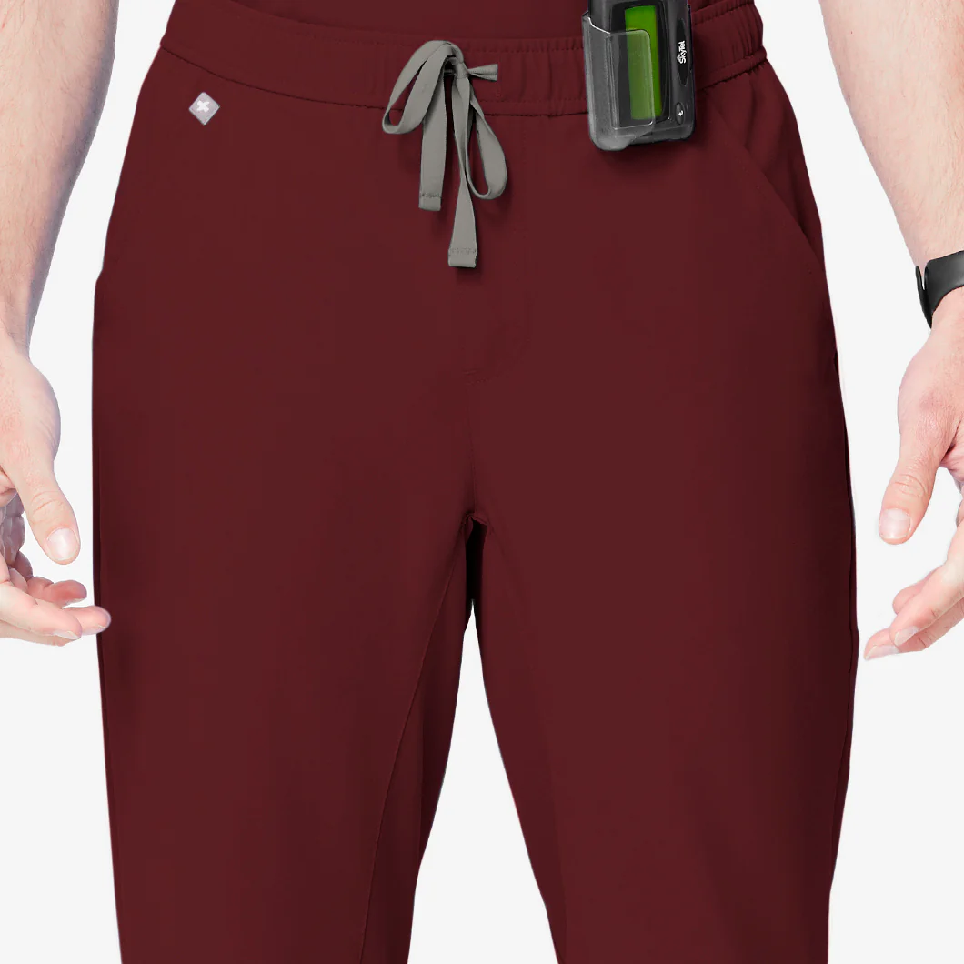 Men's Burgundy Tansen™ - Short Jogger Scrub Pants - Image 8