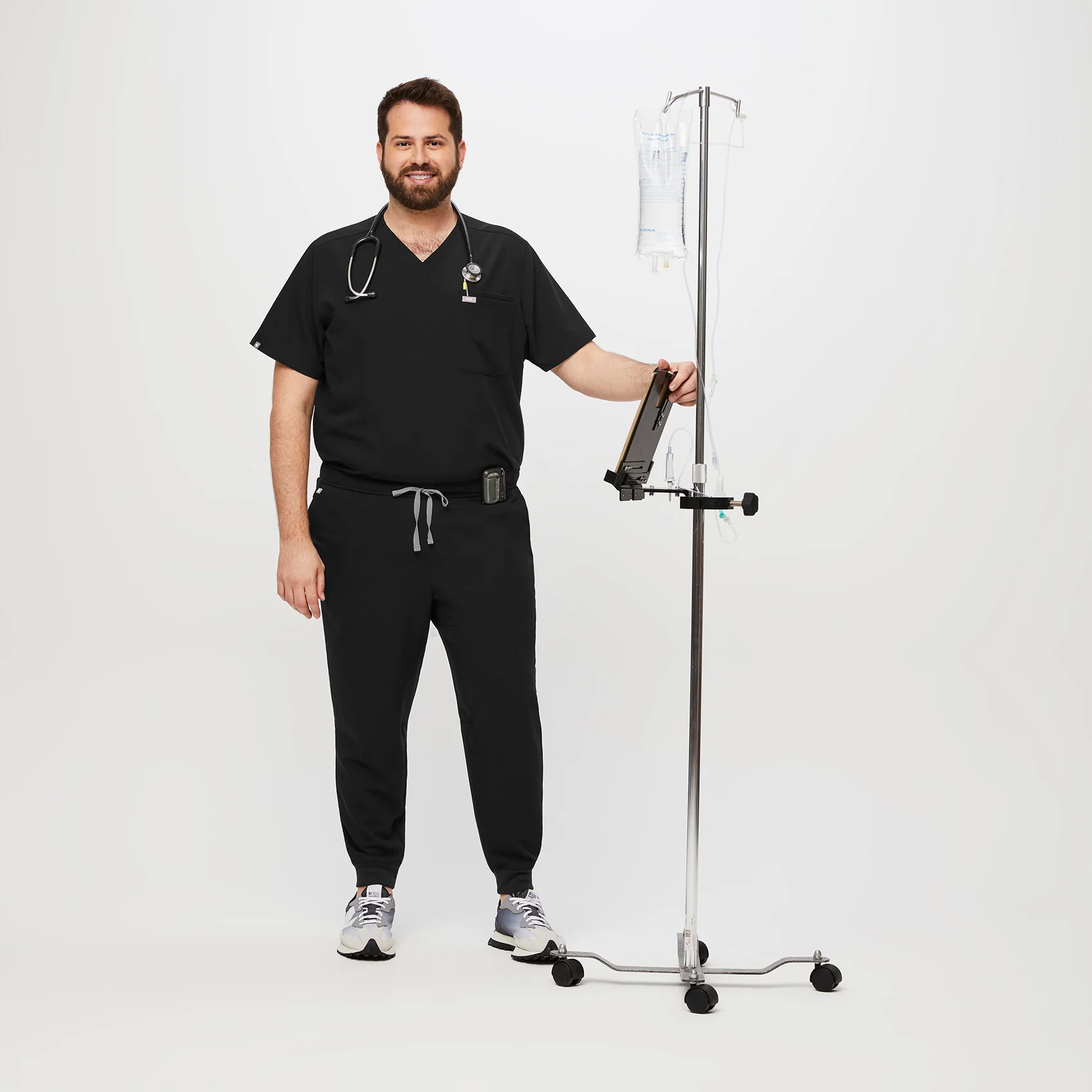 men's Black Tansen™ - Short Jogger Scrub Pants (3XL - 6XL) - Image 2
