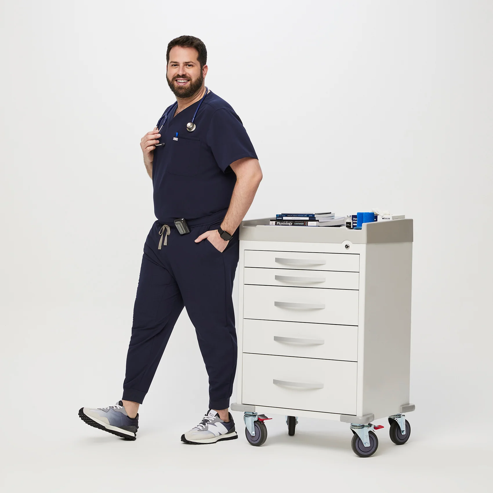 men's Navy Tansen™ - Short Jogger Scrub Pants (3XL - 6XL) - Image 2