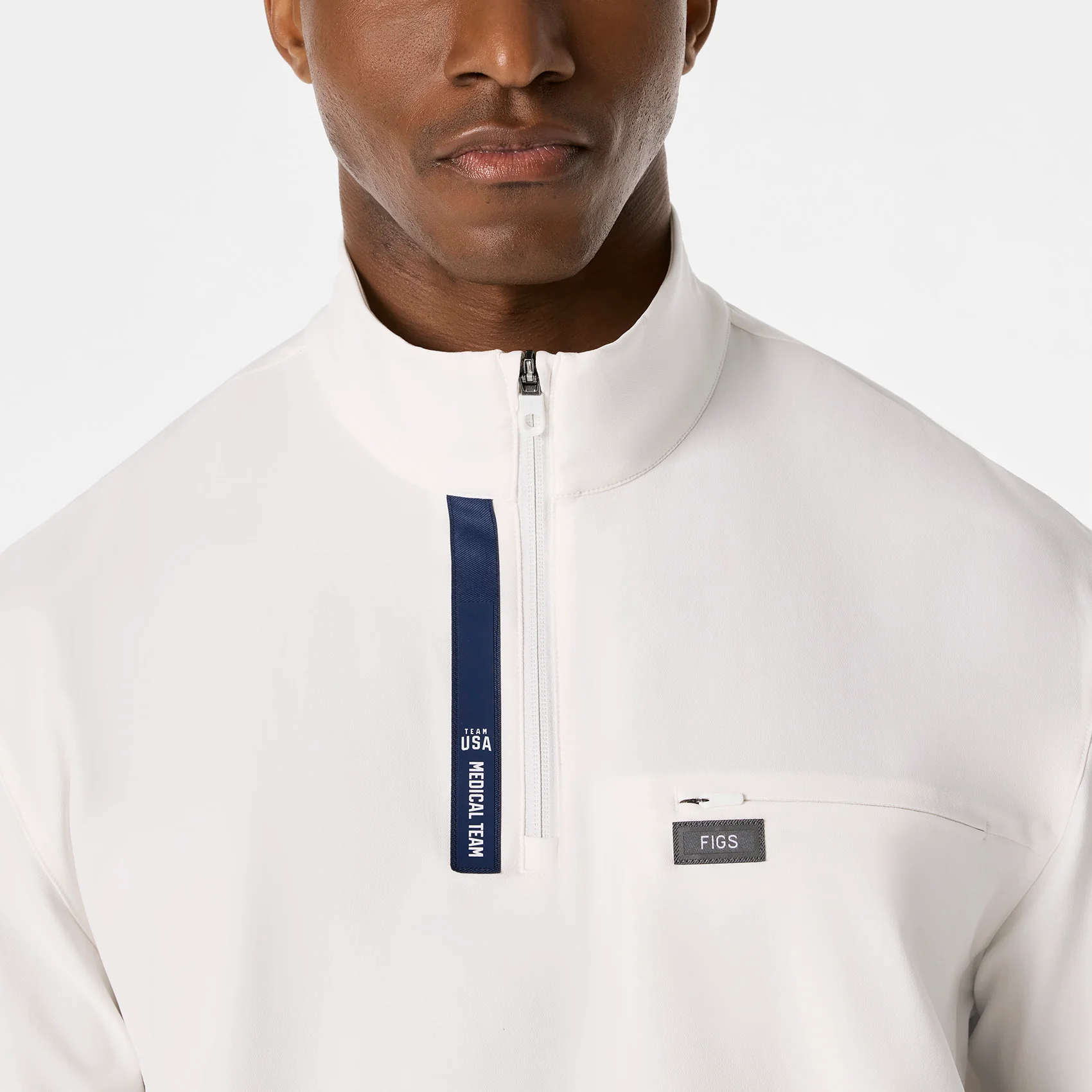 men's Off White FIGS x Team USA FIBREx Mock Neck - Scrub Top - Image 6