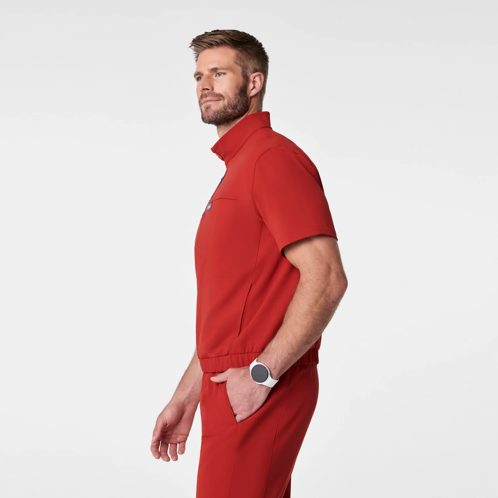men's Team USA Red FIGS x Team USA FIBREx Mock Neck - Scrub Top - Image 3