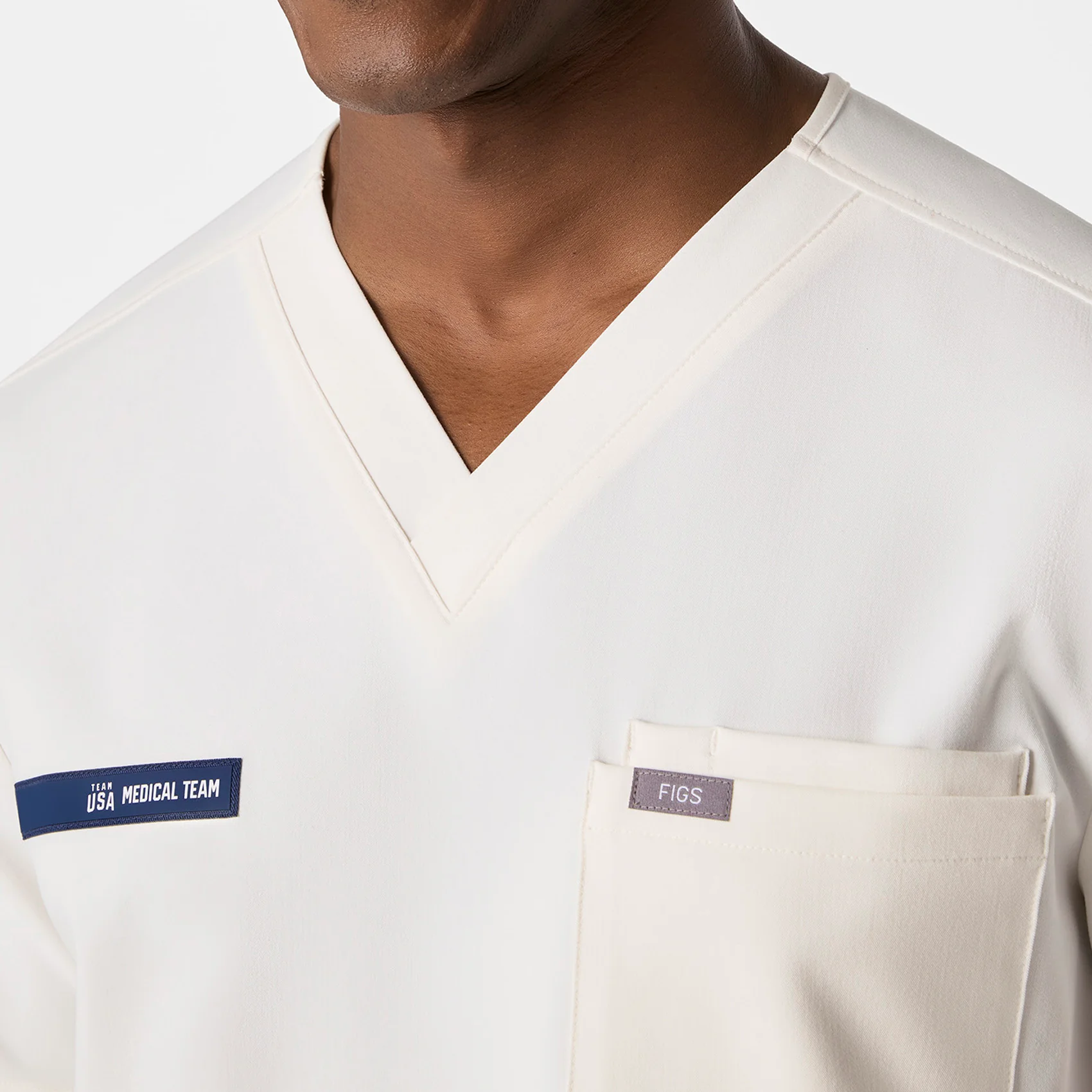 men's Off White FIGS x Team USA Leon Three-Pocket - Scrub Top™ - Image 6
