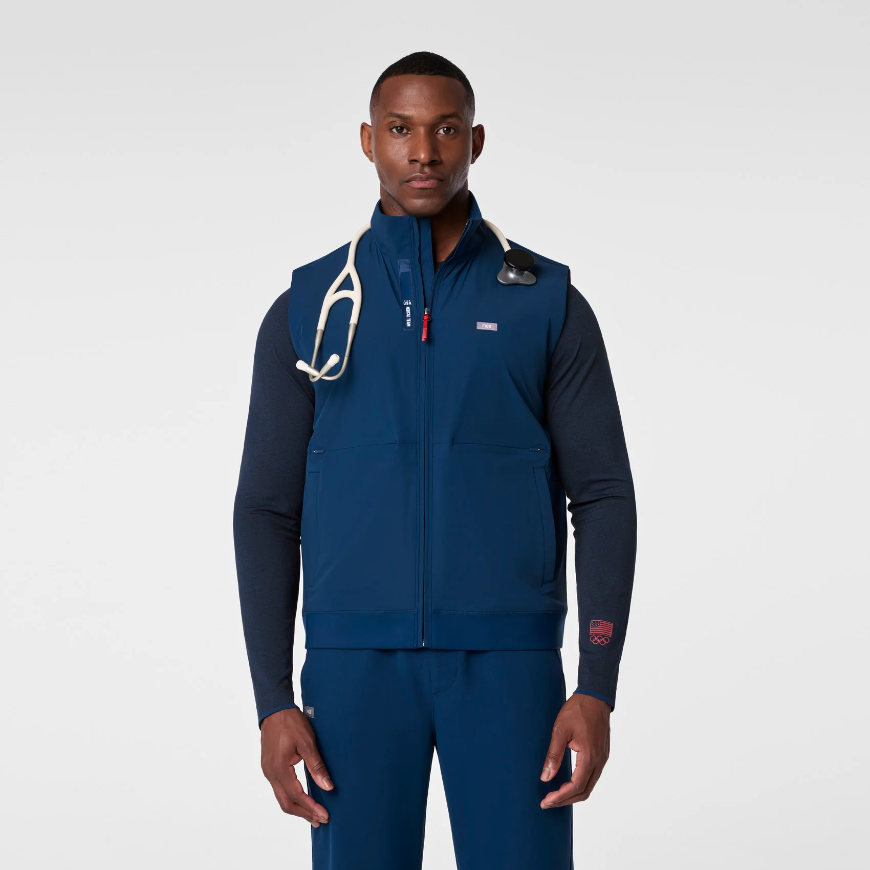 men's Team USA Blue FIGS x Team USA Off-Shift - Float Bomber Vest™