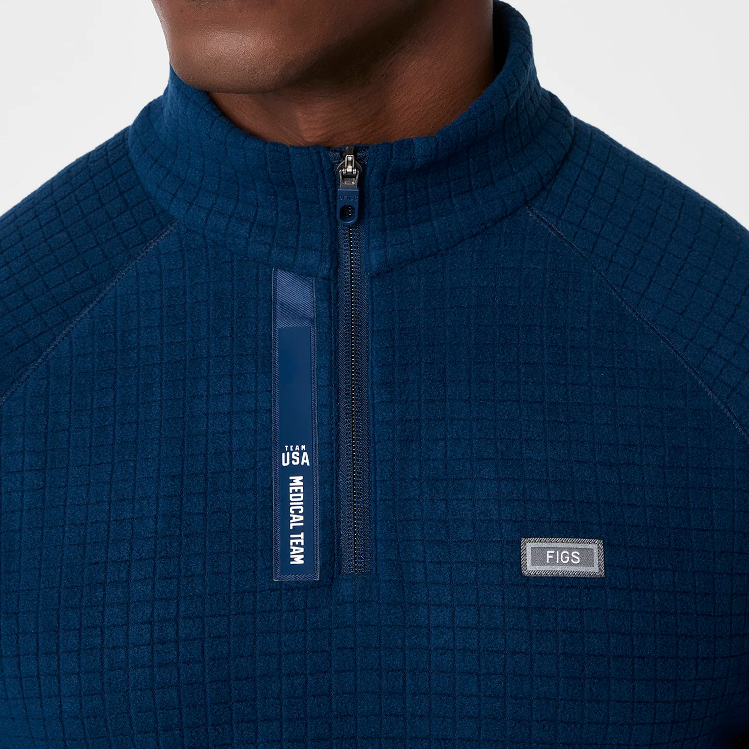 men's Team USA Blue FIGS x Team USA On-Shift - Fleece ¼ Zip Top™ - Image 7