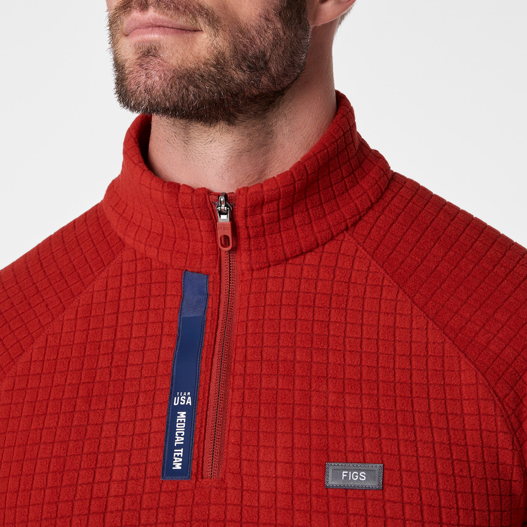 men's Team USA Red FIGS x Team USA On-Shift - Fleece ¼ Zip Top™ - Image 7