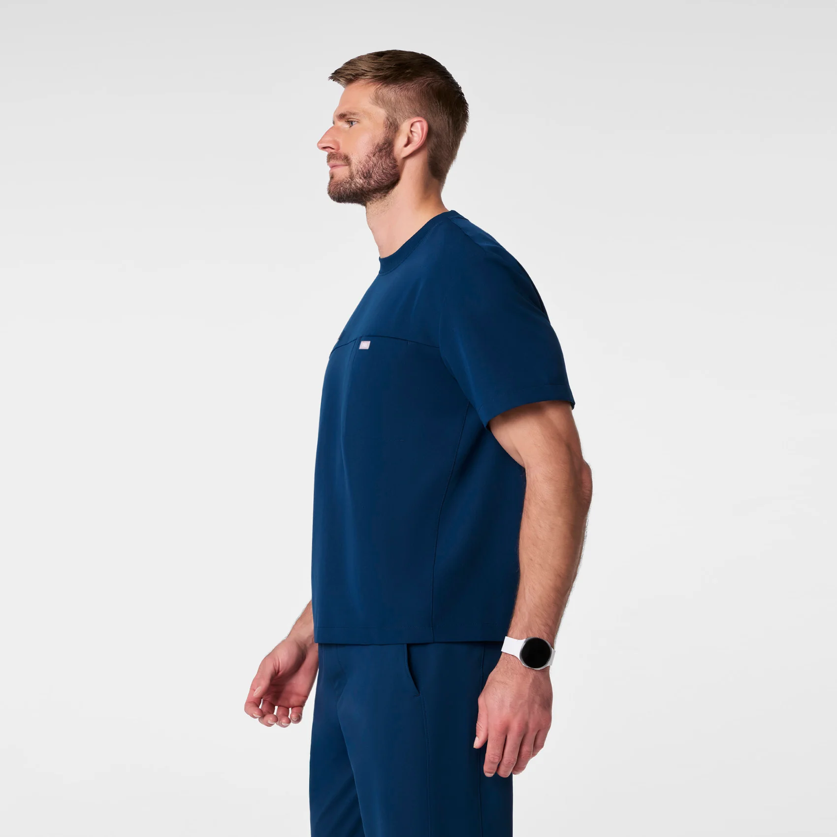 men's Team USA Blue FIGS x Team USA Relaxed Crewneck - Scrub Top - Image 3