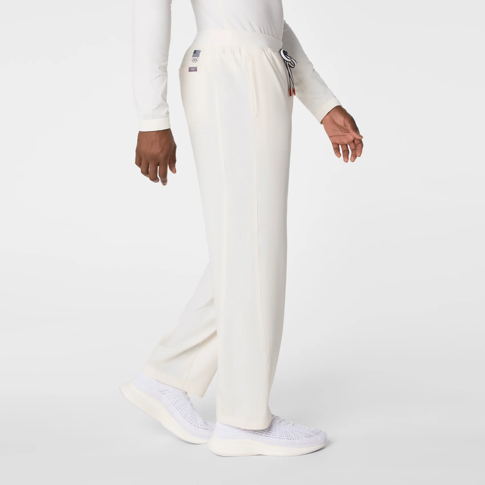 men's Off White FIGS x Team USA Relaxed Straight Leg - Tall Scrub Pant - Image 3