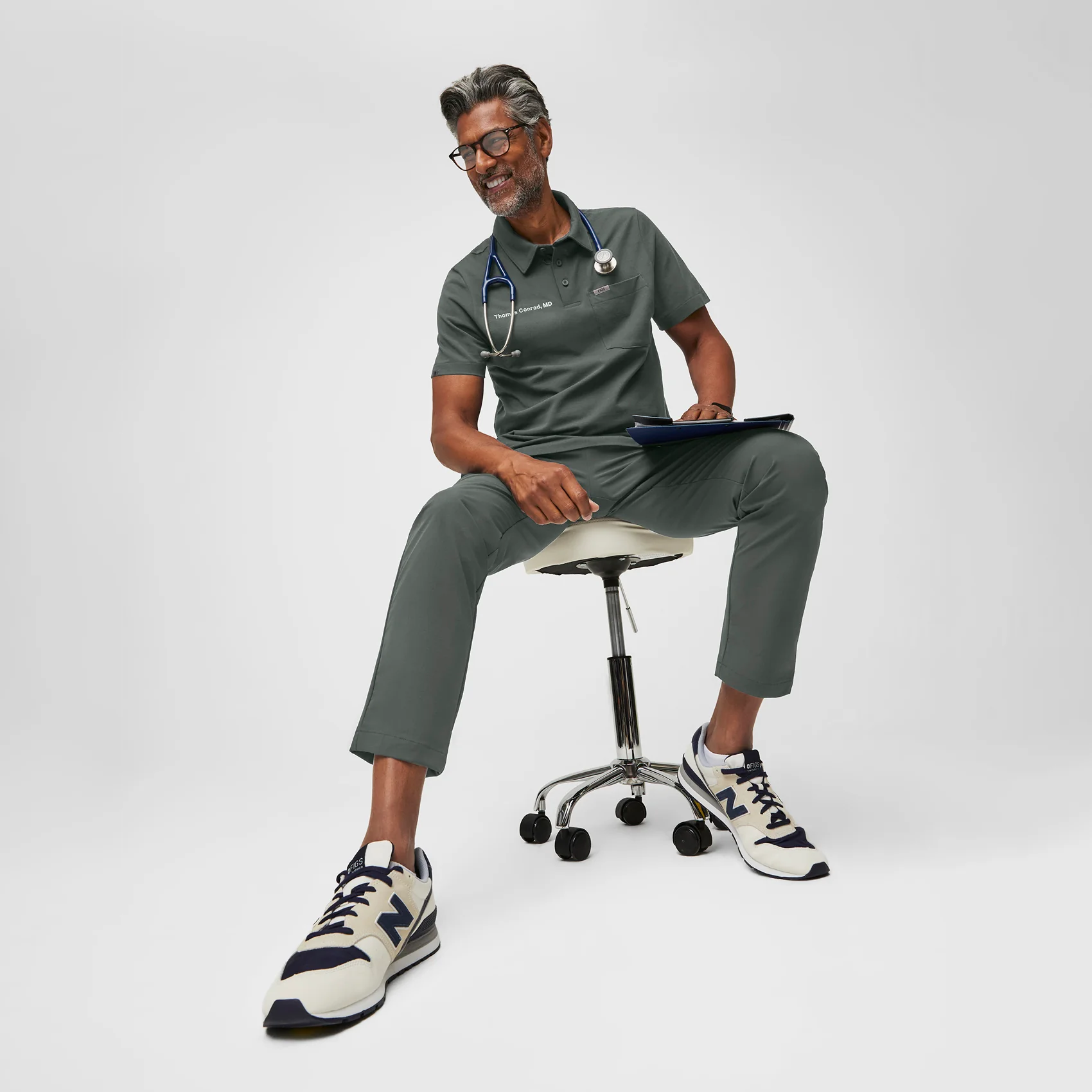 men's Bonsai FIGSPRO™ Pique - Shortsleeve Scrubpolo™ - Image 3