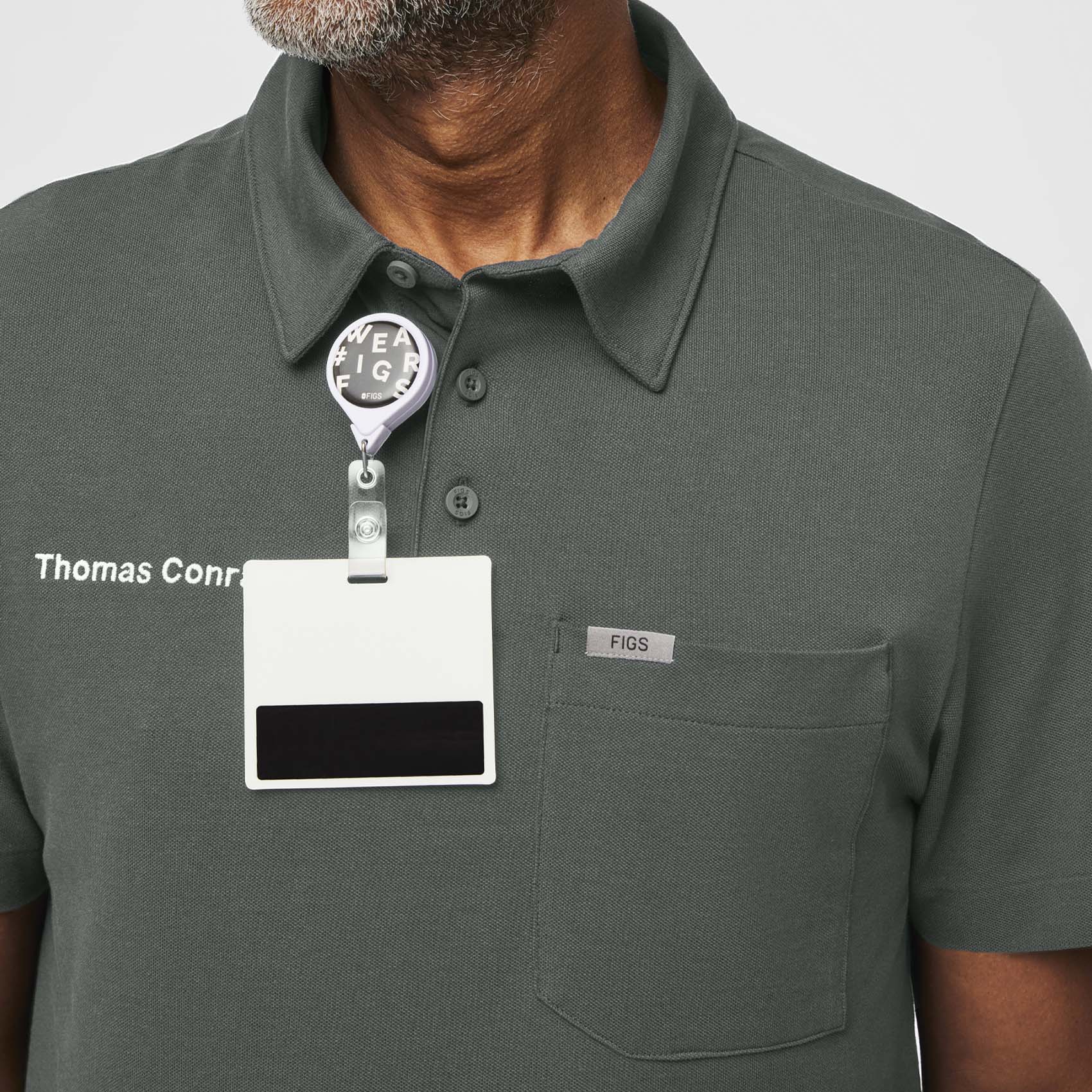 men's Bonsai FIGSPRO™ Pique - Shortsleeve Scrubpolo™ - Image 6