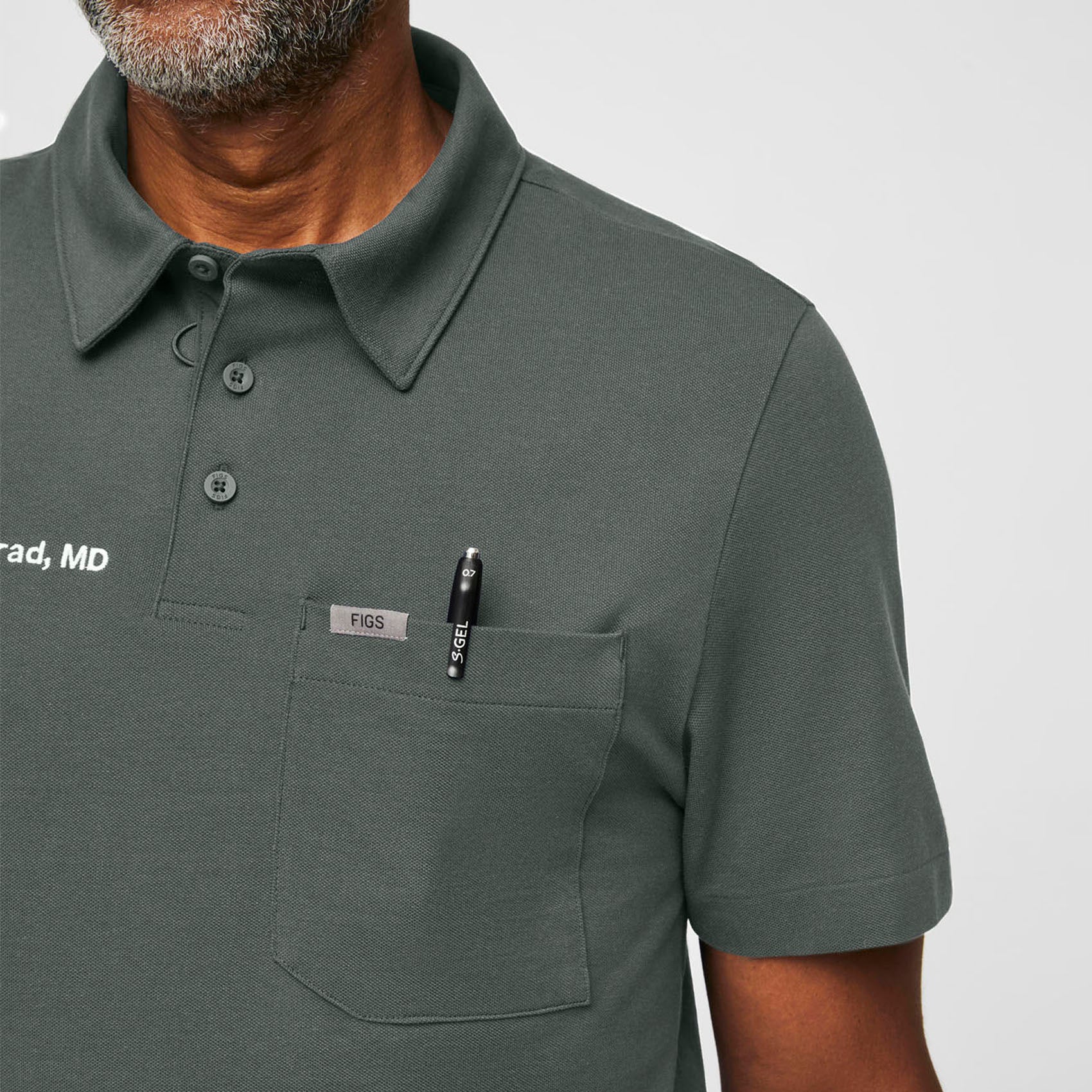 men's Bonsai FIGSPRO™ Pique - Shortsleeve Scrubpolo™ - Image 7