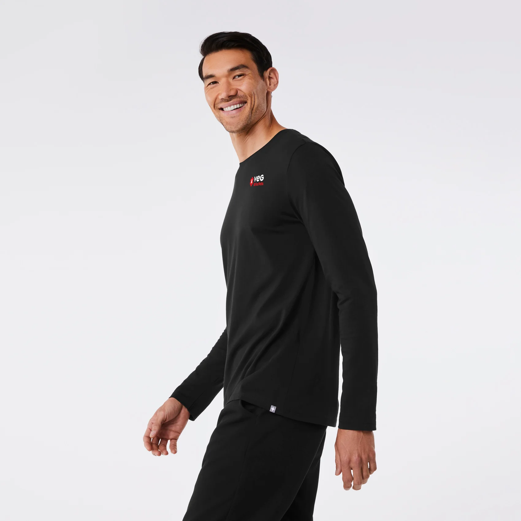men's Black VEG Supersoft - Longsleeve Underscrub - Image 3