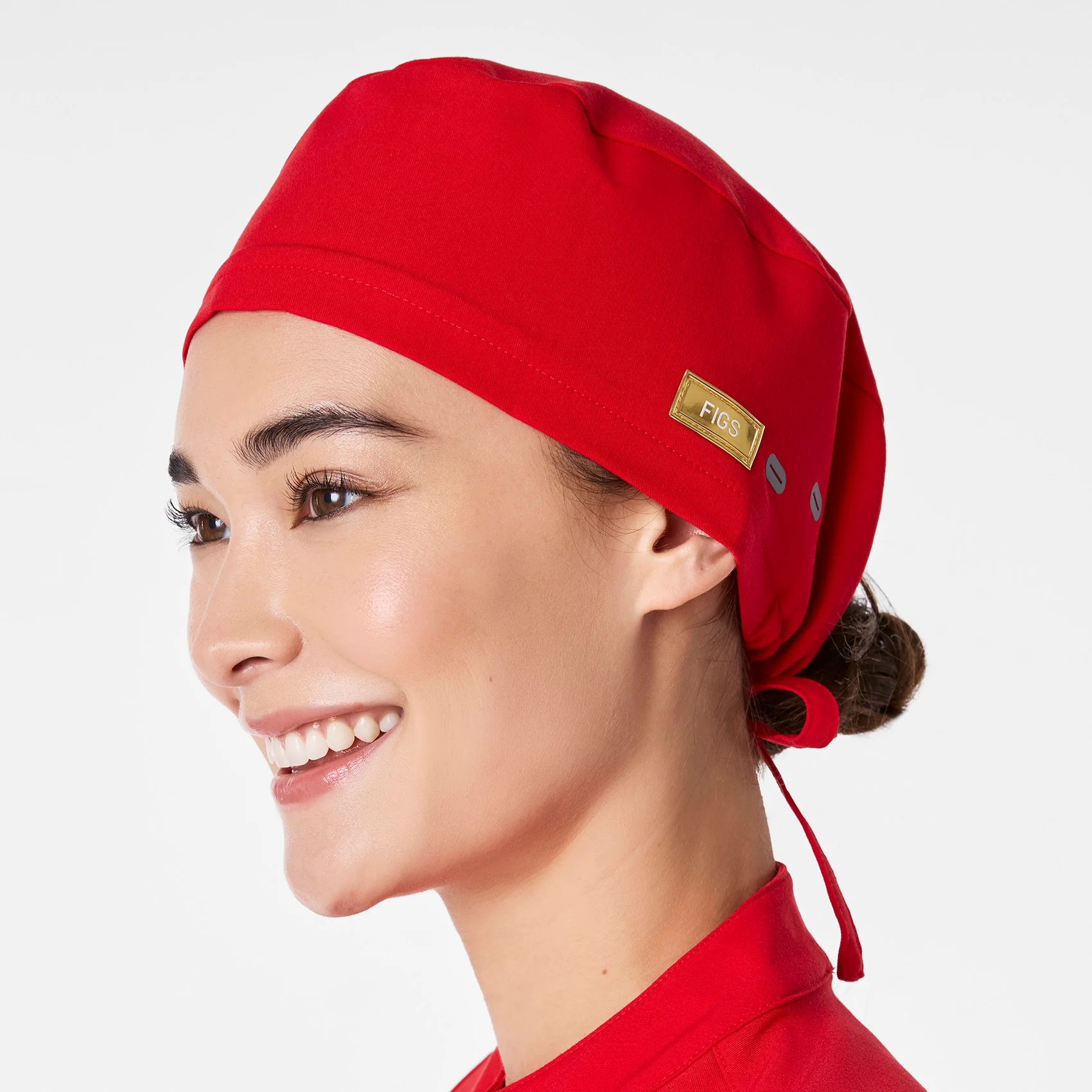 Pop Red Lunar New Year Modern - Classic Scrub Cap Buttonholes - Image 4