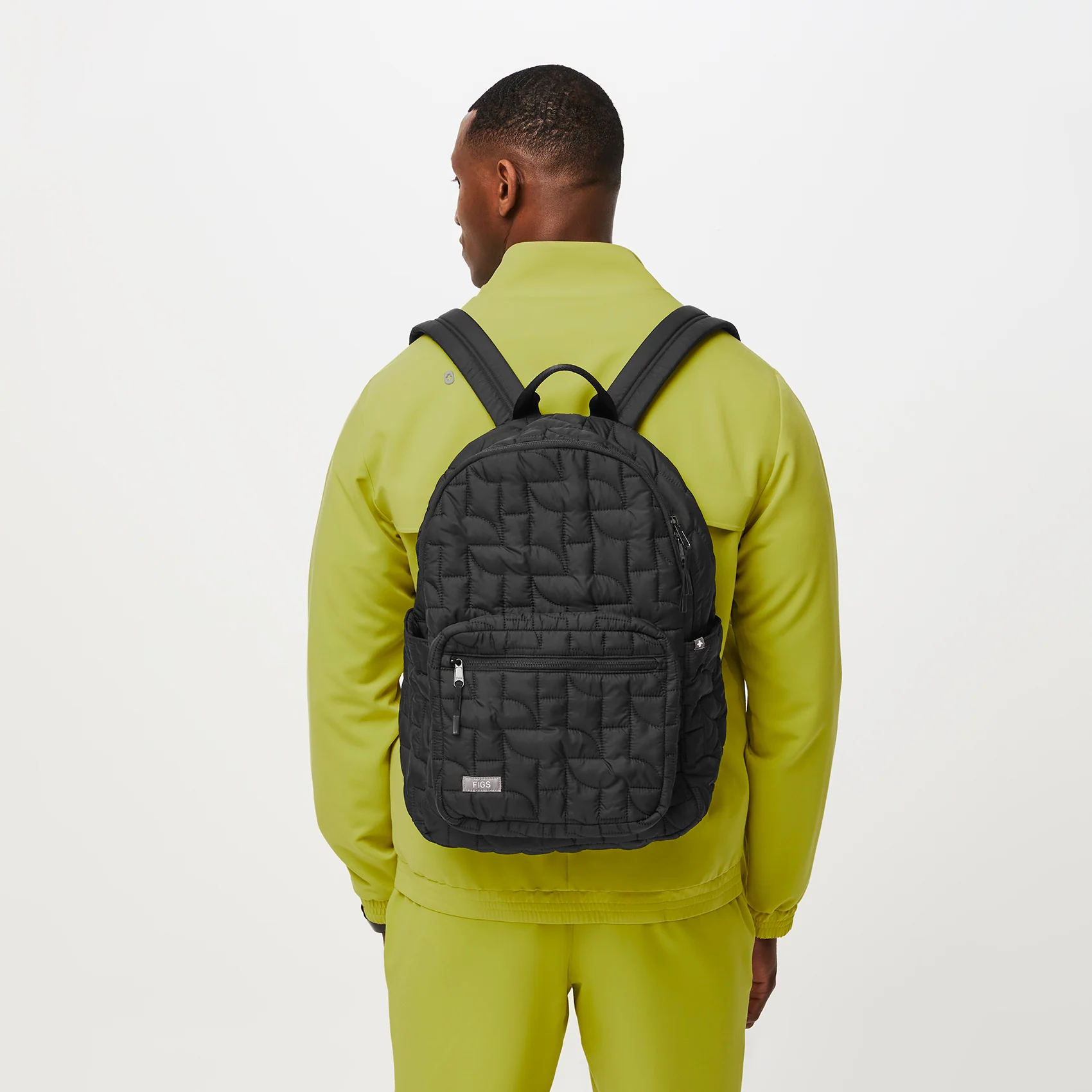 Black Quilted Puffer Backpack - Image 10