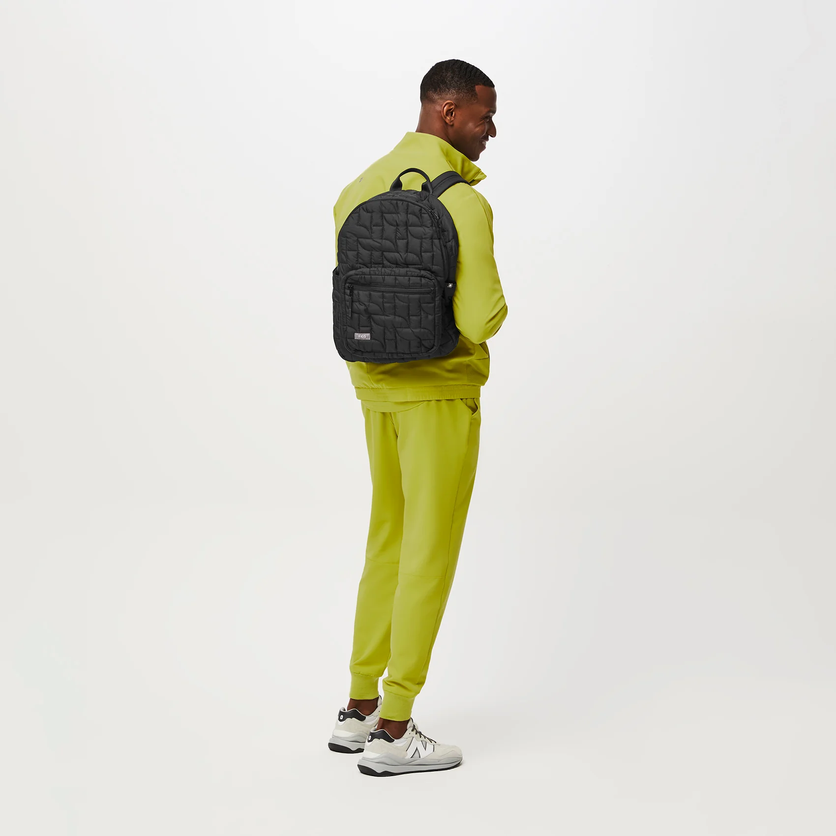 Black Quilted Puffer Backpack - Image 8